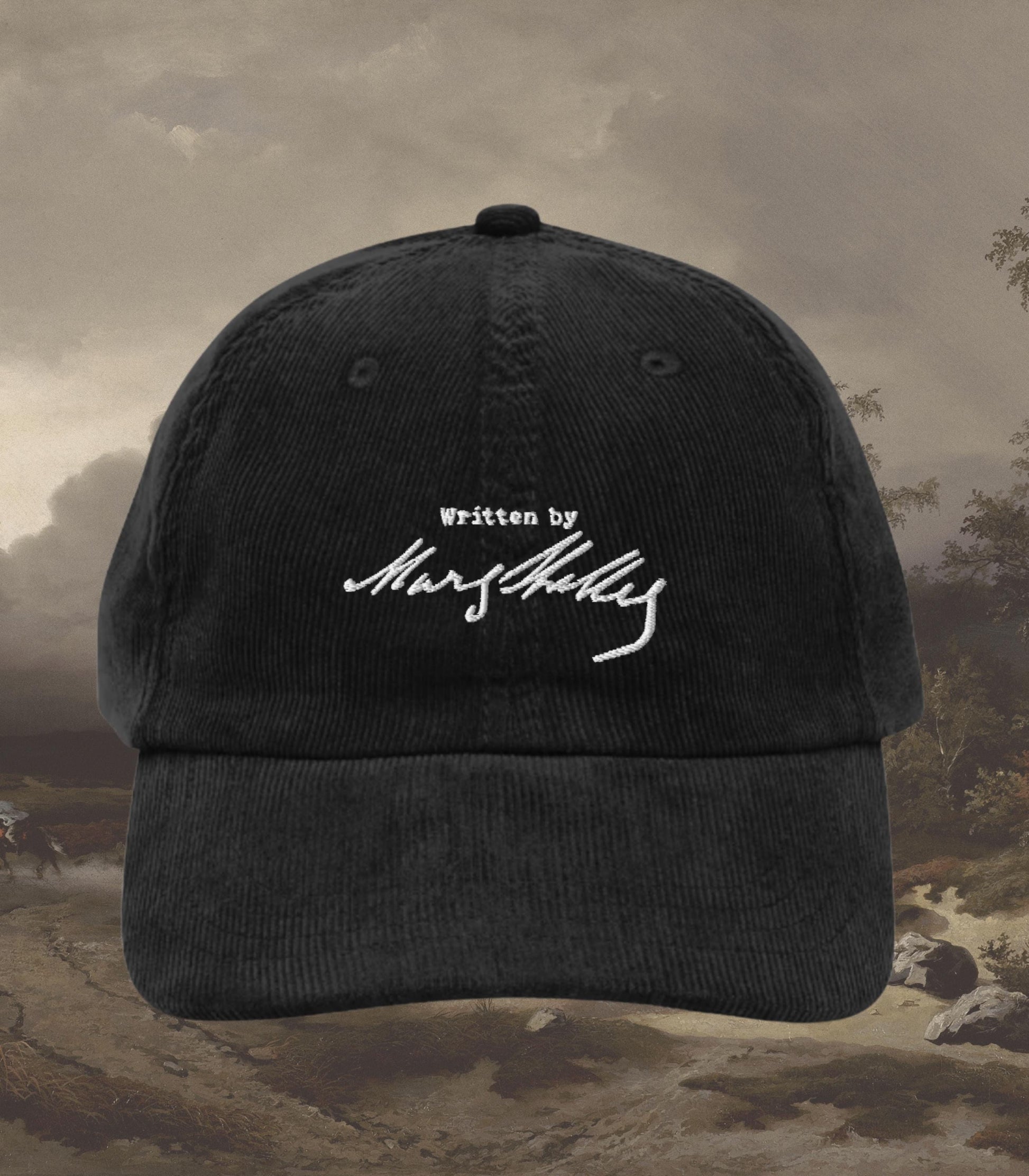 Written by Mary Shelley Frankenstein Dark Romance Corduroy Embroidered Hat Bookish Gothic Literature Horror Movie Lover Christmas 2025 Gift
