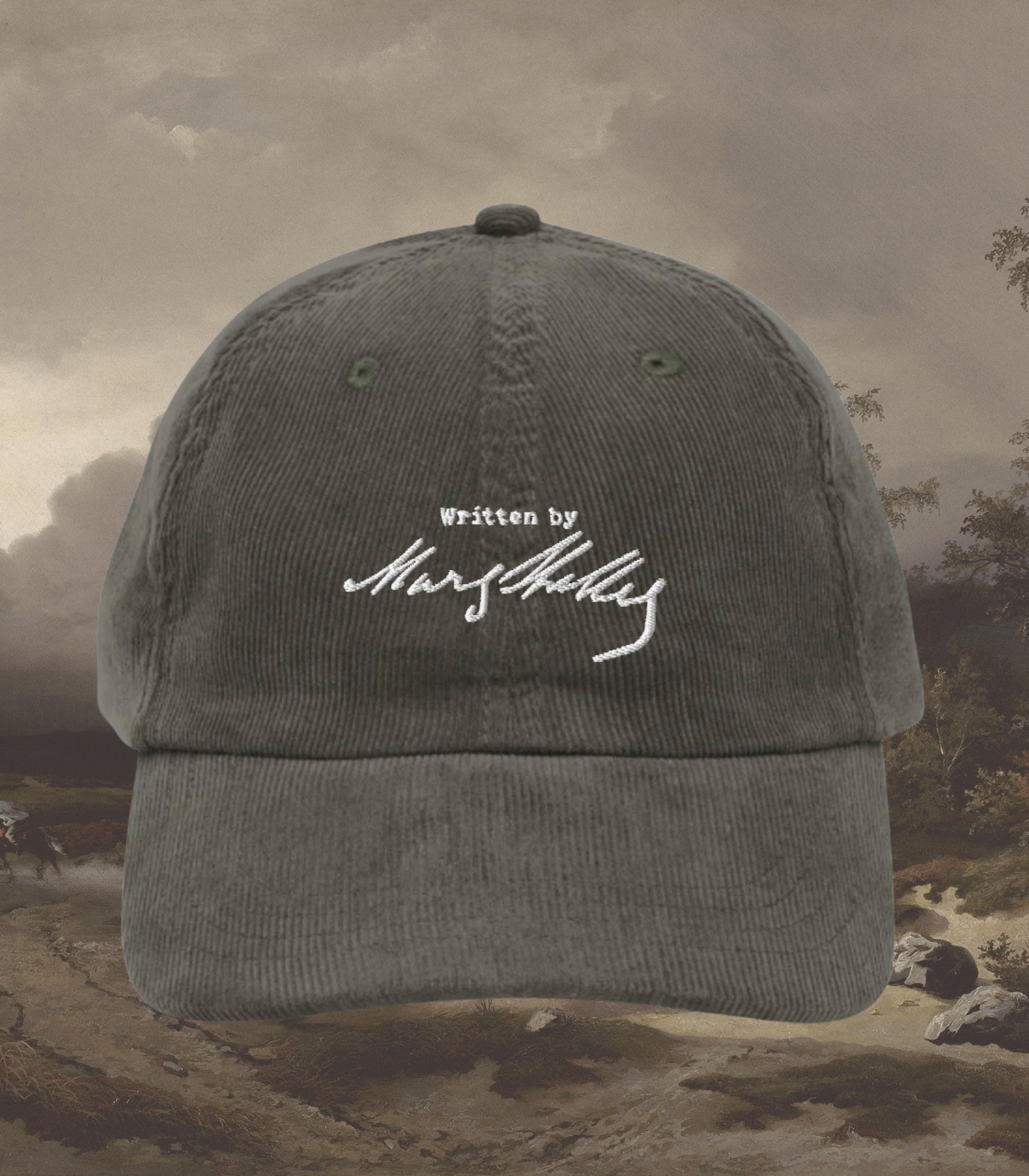 Written by Mary Shelley Frankenstein Dark Romance Corduroy Embroidered Hat Bookish Gothic Literature Horror Movie Lover Christmas 2025 Gift