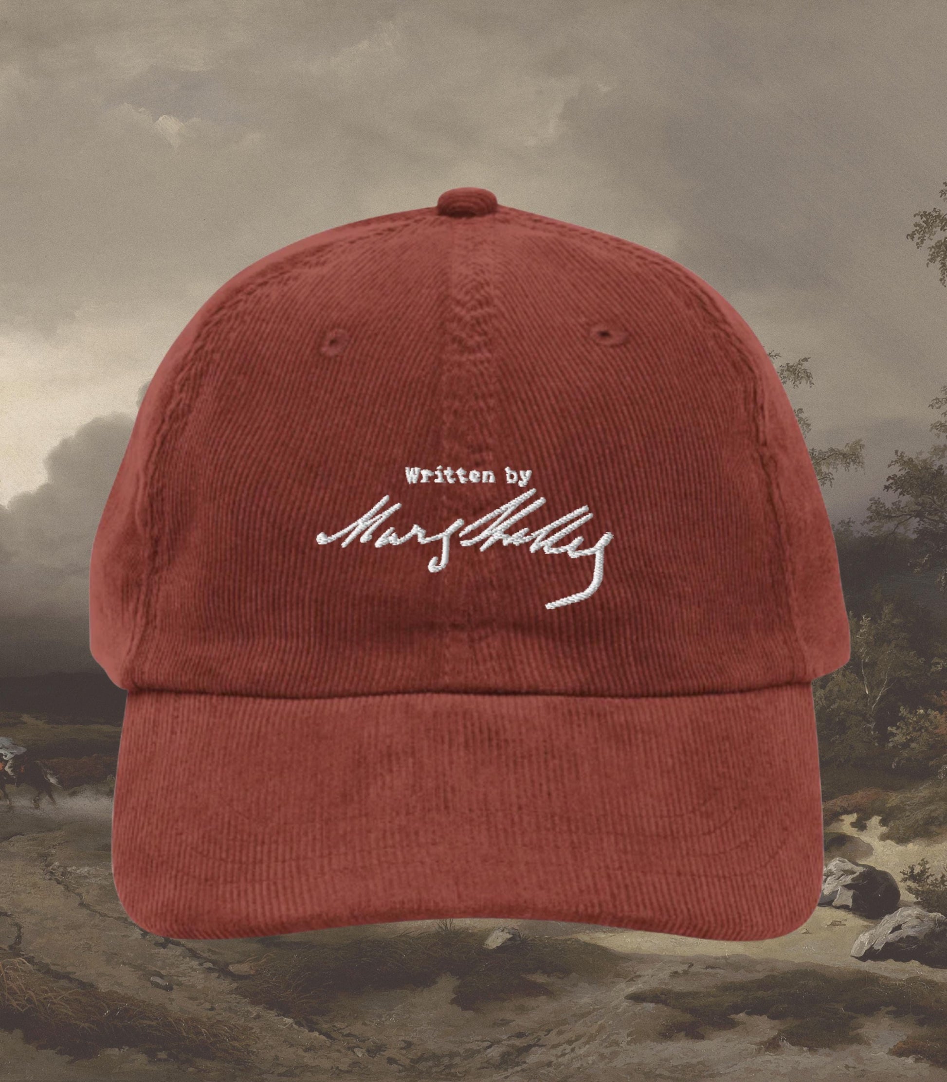 Written by Mary Shelley Frankenstein Dark Romance Corduroy Embroidered Hat Bookish Gothic Literature Horror Movie Lover Christmas 2025 Gift