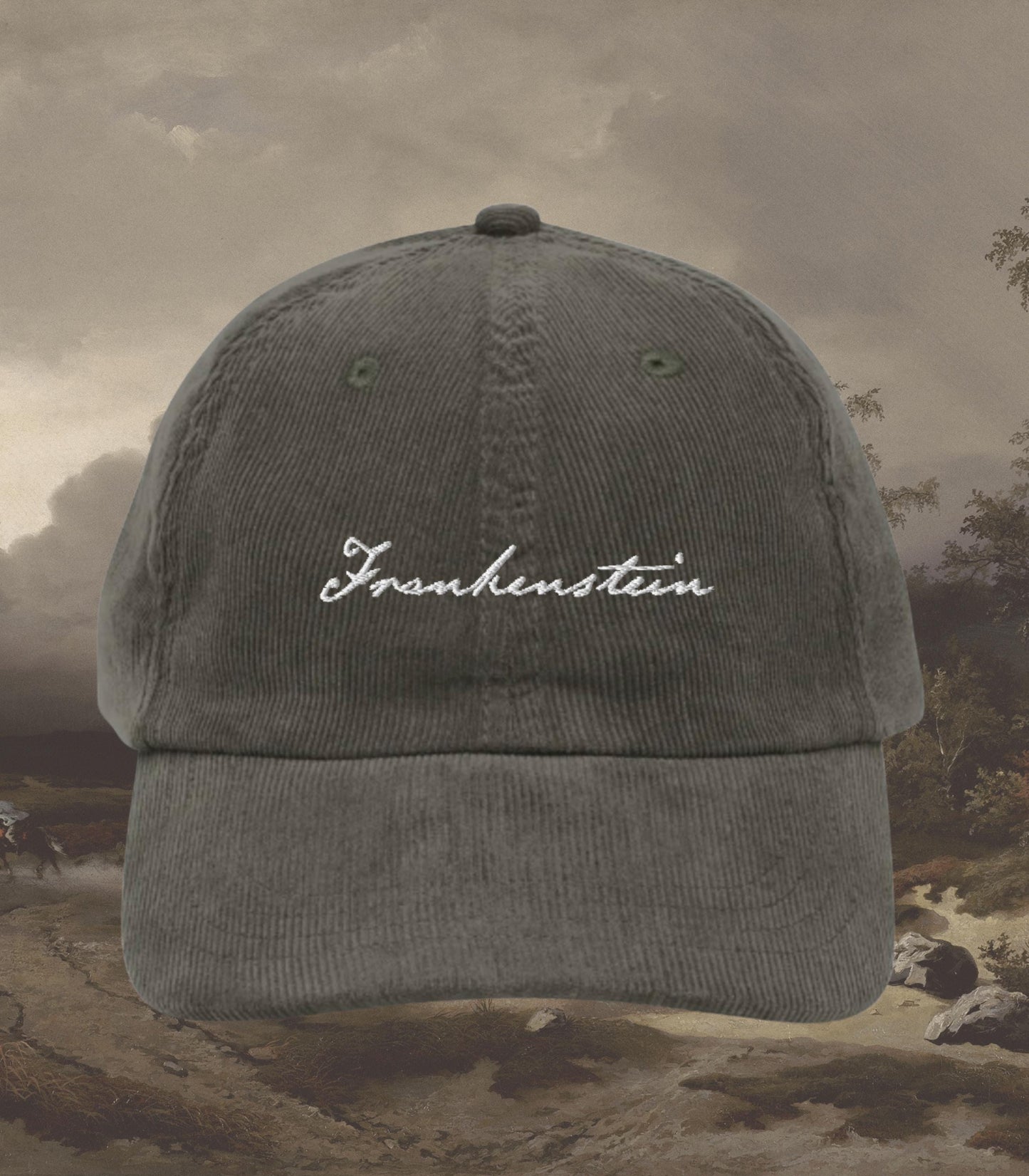 Frankenstein Cult Horror Movie Corduroy Embroidered Hat * Dark Romance Academia Bookish Gothic Merch Christmas 2025 Gift Mary Shelley