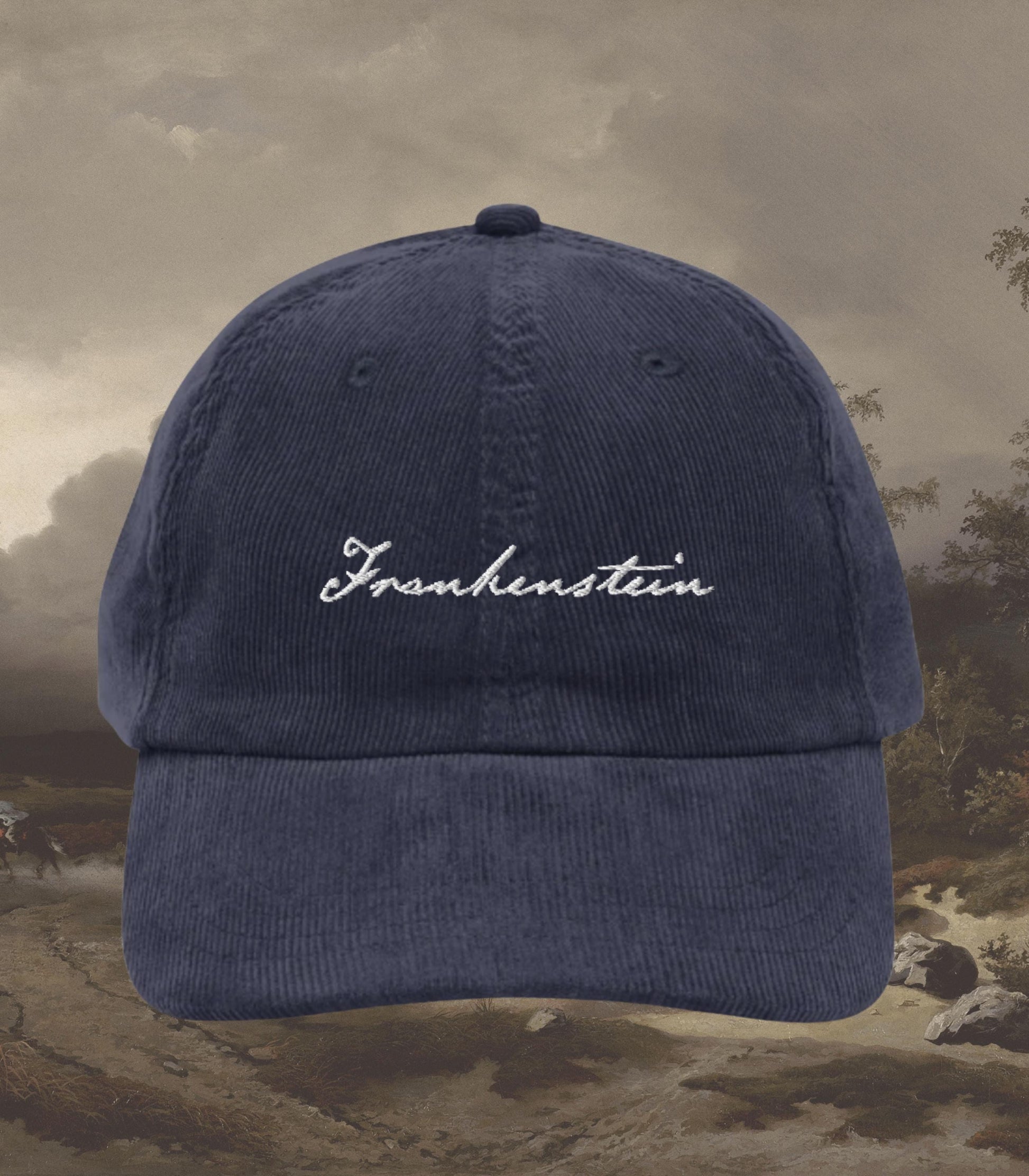 Frankenstein Cult Horror Movie Corduroy Embroidered Hat * Dark Romance Academia Bookish Gothic Merch Christmas 2025 Gift Mary Shelley