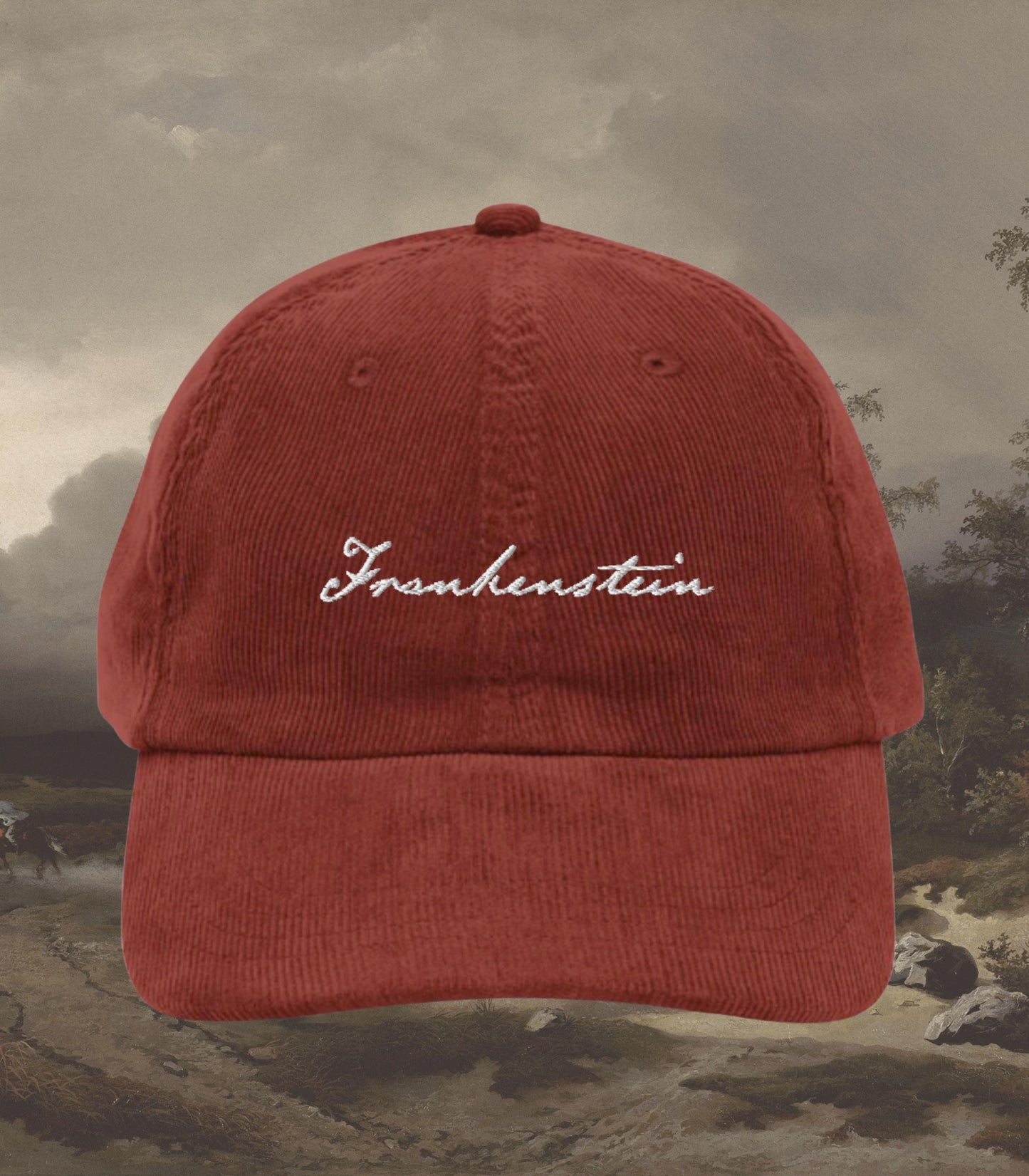 Frankenstein Cult Horror Movie Corduroy Embroidered Hat * Dark Romance Academia Bookish Gothic Merch Christmas 2025 Gift Mary Shelley