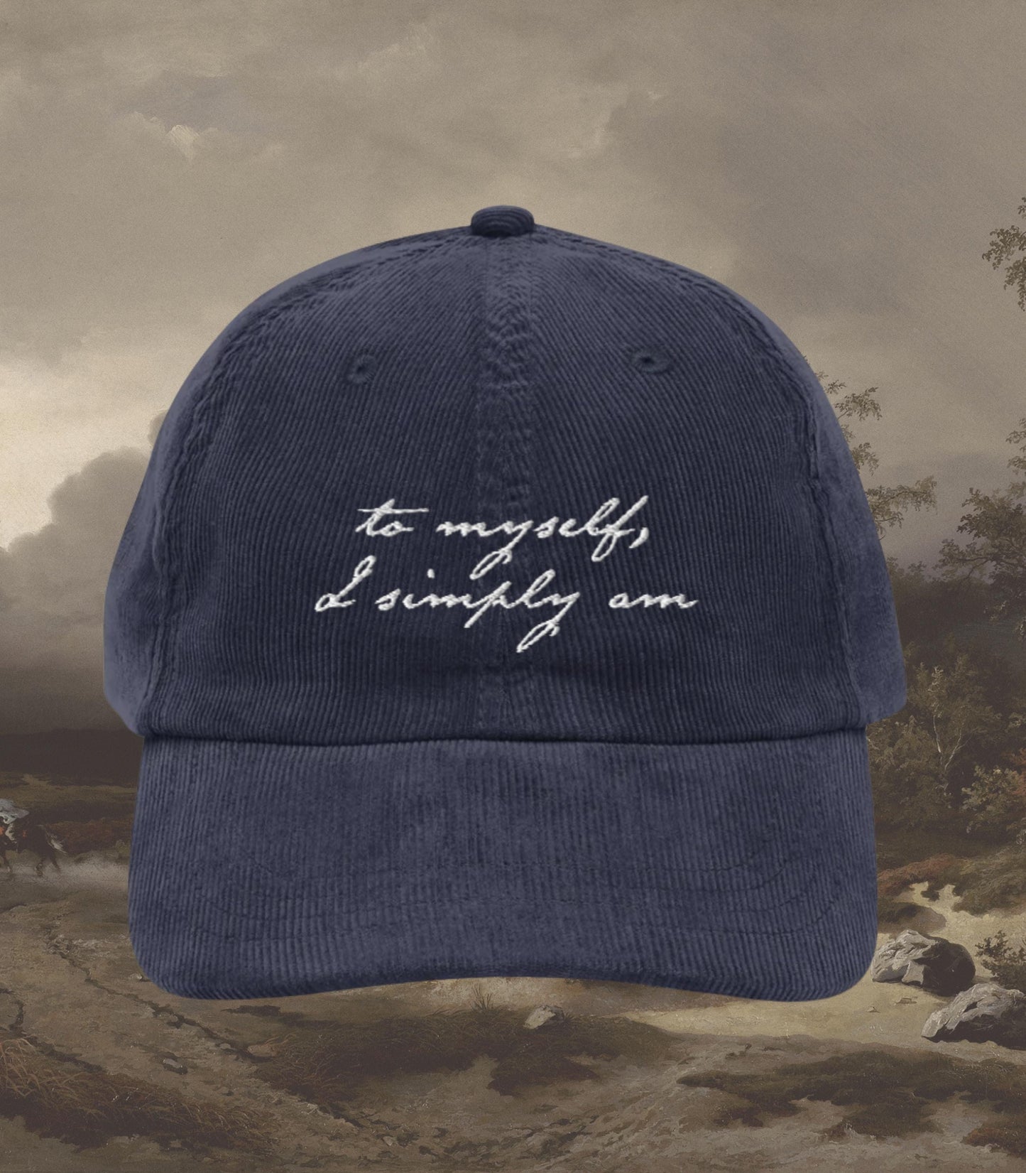 Mary Shelley's Frankenstein Quote Cult Horror Movie Film Corduroy Embroidered Hat * Dark Romance Bookish Gothic Merch Gift 2025 I simply am