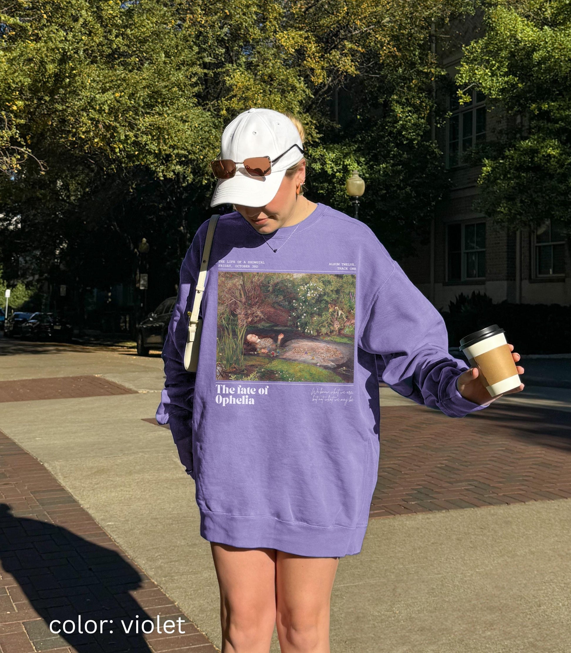Fate of Ophelia Comfort Colors Sweatshirt TS Showgirl Era Pearls Concert Lyric Music Album Release Millais Hamlet Shakespeare Secret Santa