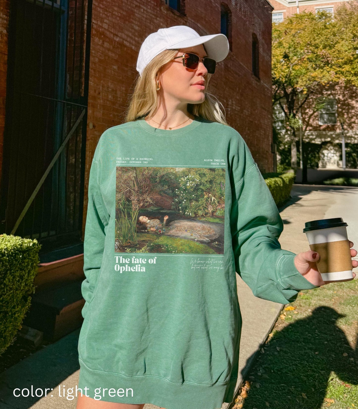 Fate of Ophelia Comfort Colors Sweatshirt TS Showgirl Era Pearls Concert Lyric Music Album Release Millais Hamlet Shakespeare Secret Santa