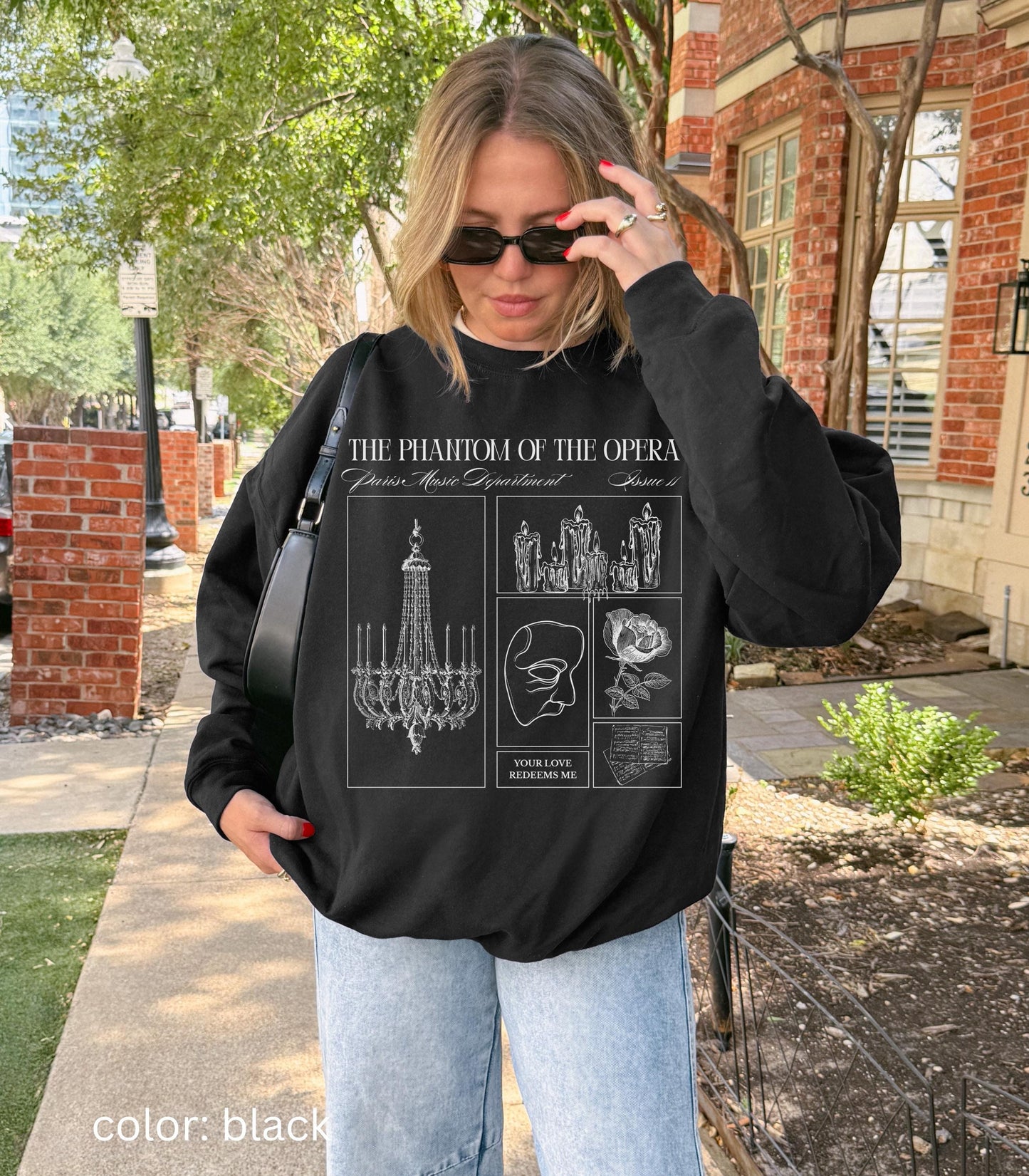 Gaston Leroux Phantom of the Opera Gothic Literature Sweatshirt Spooky Classic Horror Theater Drama Lover Halloween Morally Grey Villain