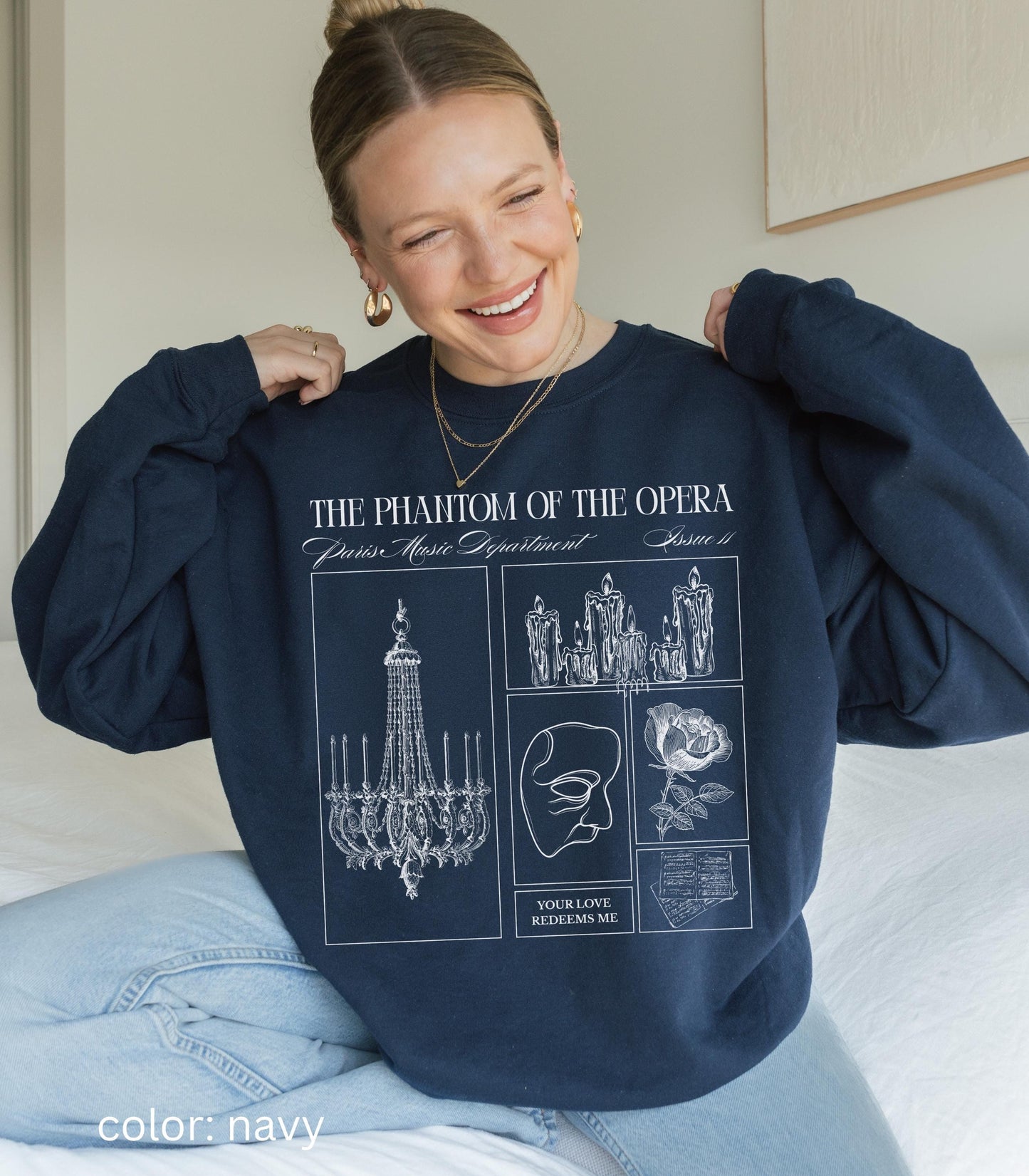 Gaston Leroux Phantom of the Opera Gothic Literature Sweatshirt Spooky Classic Horror Theater Drama Lover Halloween Morally Grey Villain