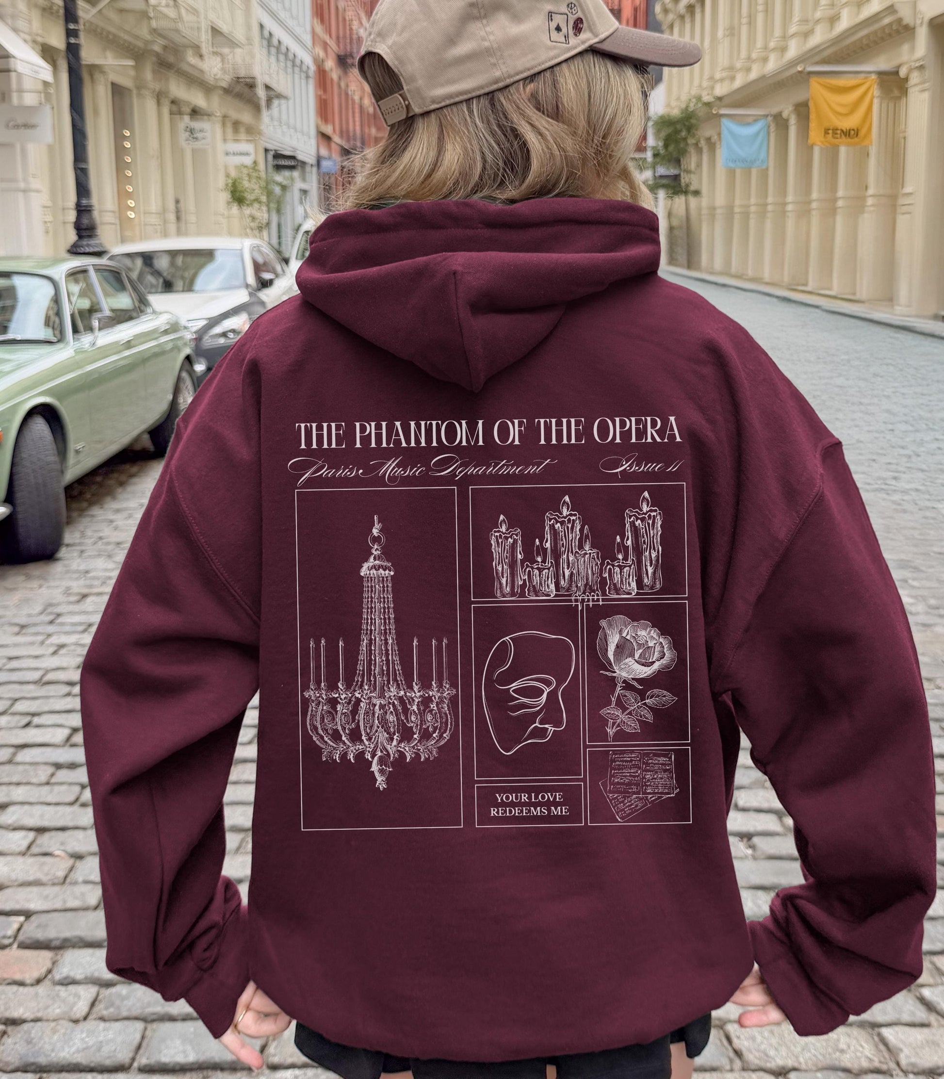 Gaston Leroux Phantom of the Opera Gothic Literature Hoodie Spooky Season Classic Horror Theater Drama Lover Halloween Morally Grey Villain
