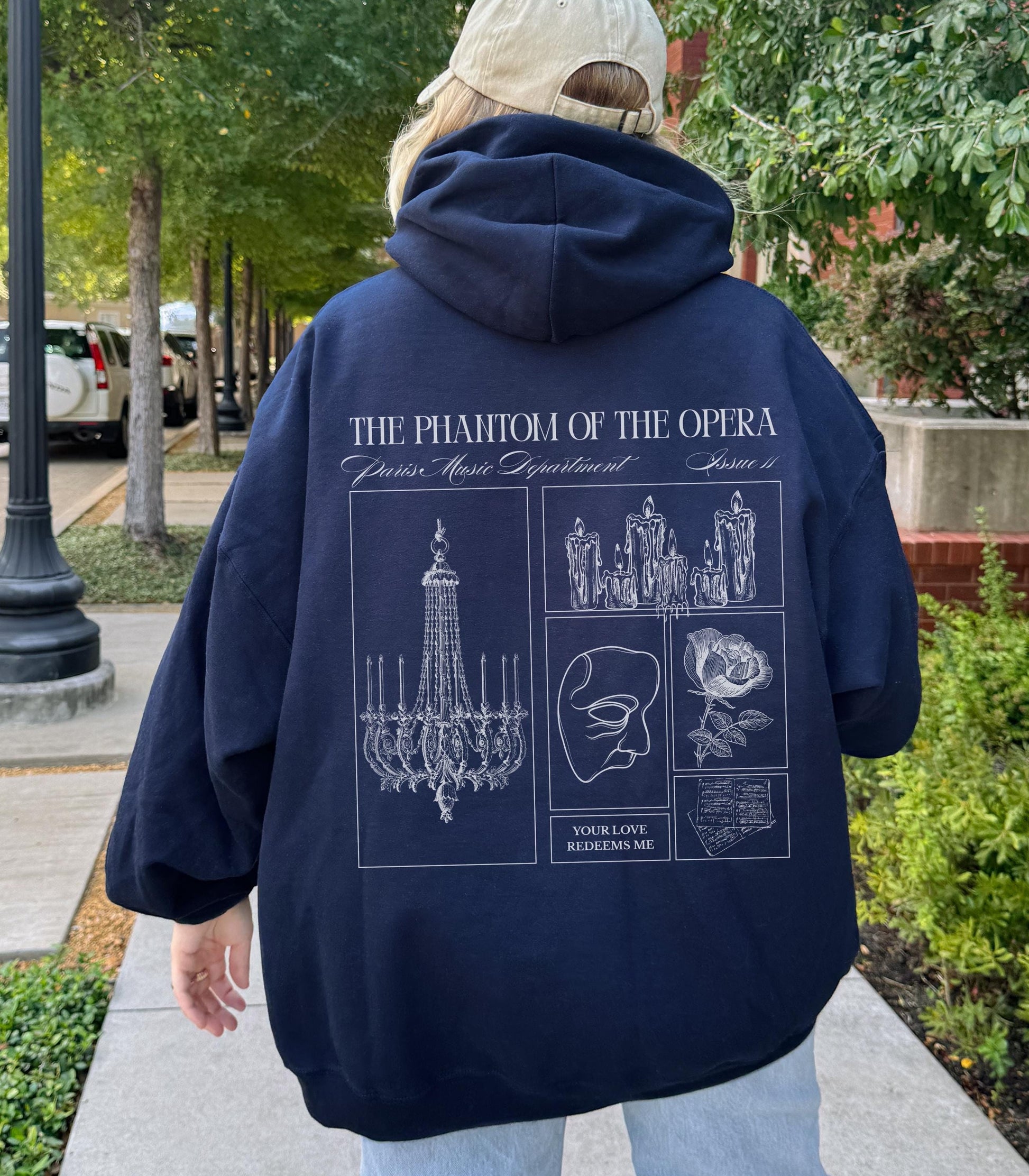 Gaston Leroux Phantom of the Opera Gothic Literature Hoodie Spooky Season Classic Horror Theater Drama Lover Halloween Morally Grey Villain