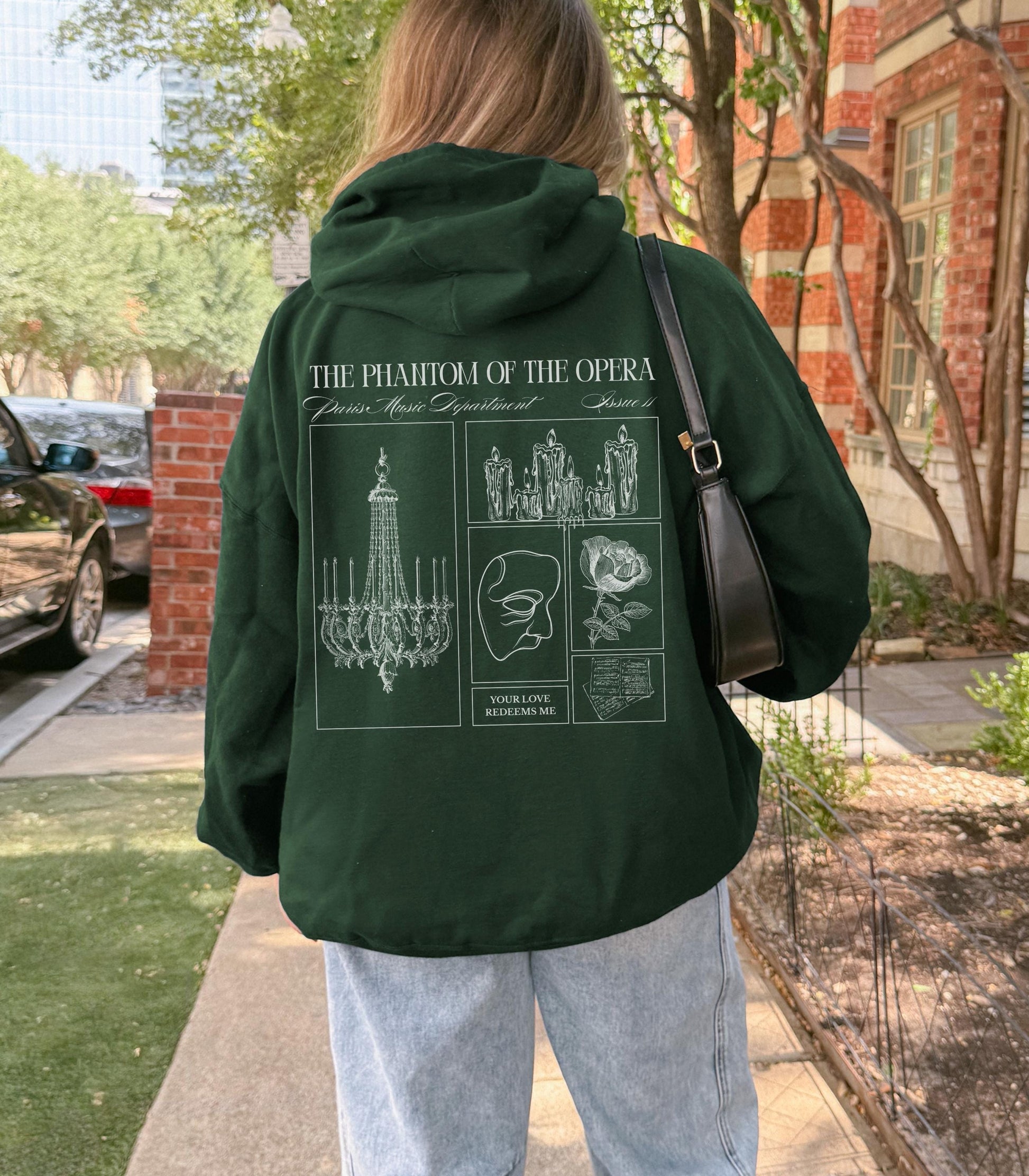 Gaston Leroux Phantom of the Opera Gothic Literature Hoodie Spooky Season Classic Horror Theater Drama Lover Halloween Morally Grey Villain