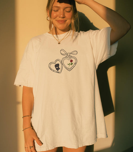 Gaston Leroux Phantom of the Opera Locket Comfort Colors Tee * Villain Lover Theater Kid Drama Cast Wrap Gift for Readers Gothic Bookish