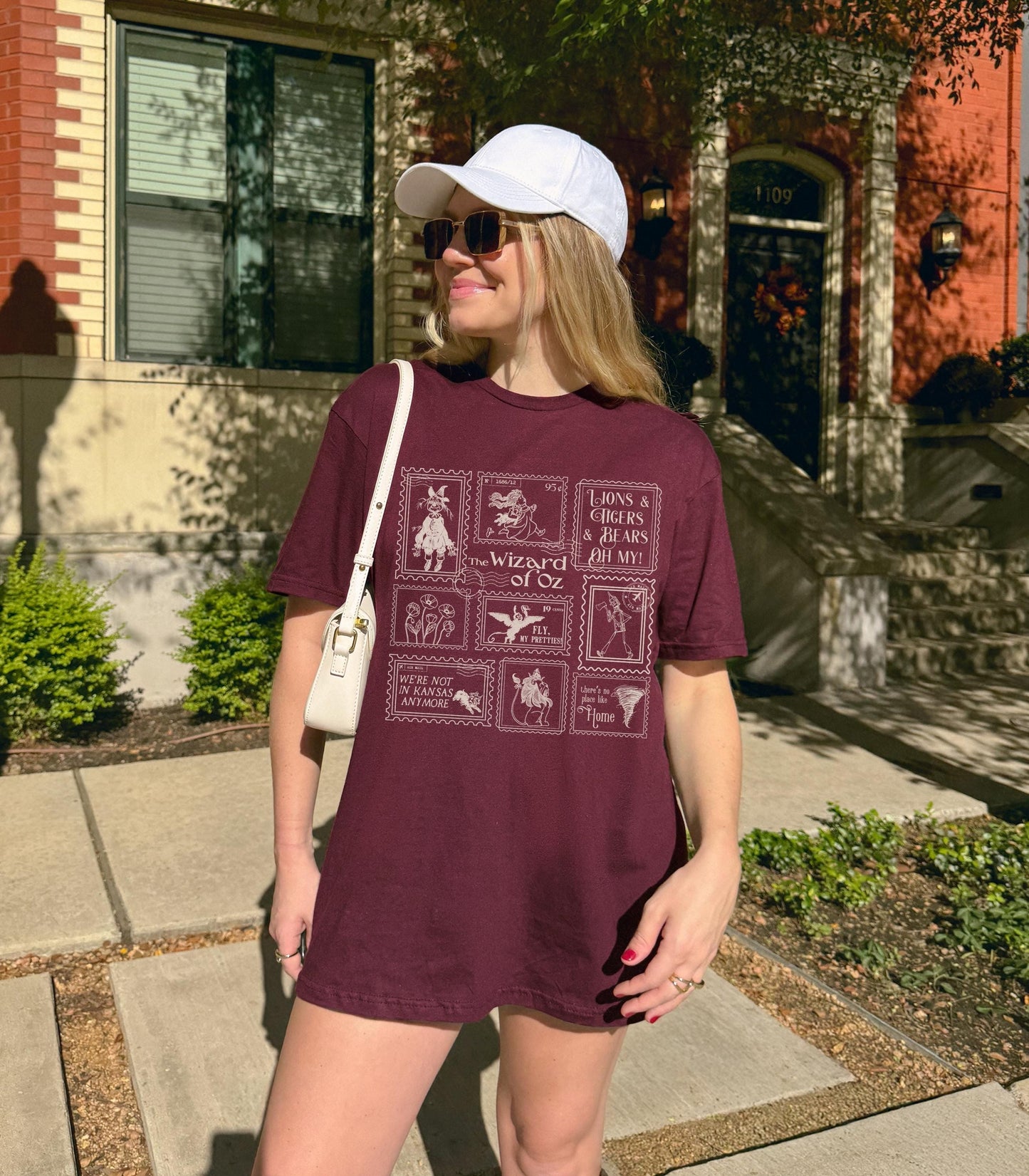 Wizard of Oz Stamp Tshirt * Scarecrow Tin Man Cowardly Lion Bookish Gift * Broadway Theater Lover Wicked Drama Teacher Cast Wrap Gift Glinda