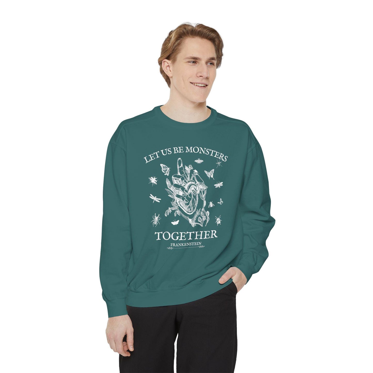 Frankenstein Mary Shelley Sweatshirt * Insects Spooky Horror Gothic Monster Movie Lover Merch Bookish Halloween Dark Romance Academia Gift