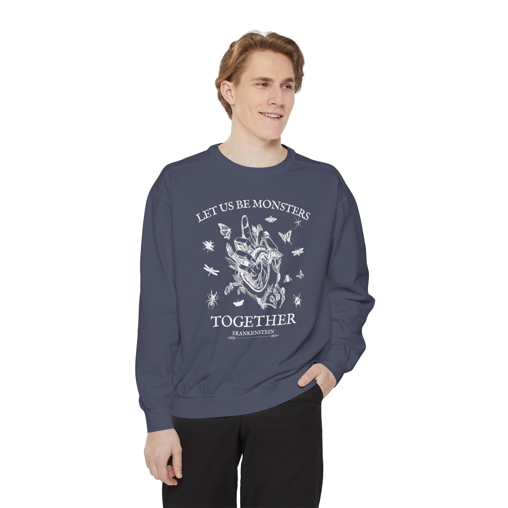 Frankenstein Mary Shelley Sweatshirt * Insects Spooky Horror Gothic Monster Movie Lover Merch Bookish Halloween Dark Romance Academia Gift