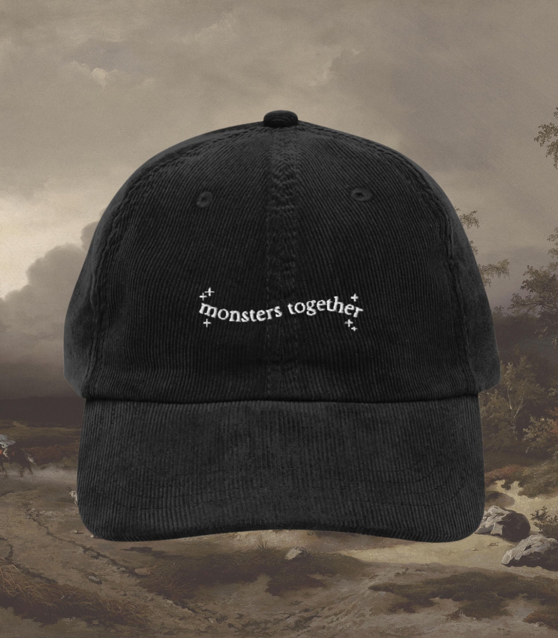 Frankenstein Mary Shelley Dark Romance Corduroy Embroidered Hat * Bookish Gothic Literature Horror Movie Lover Reader Christmas 2025 Gift