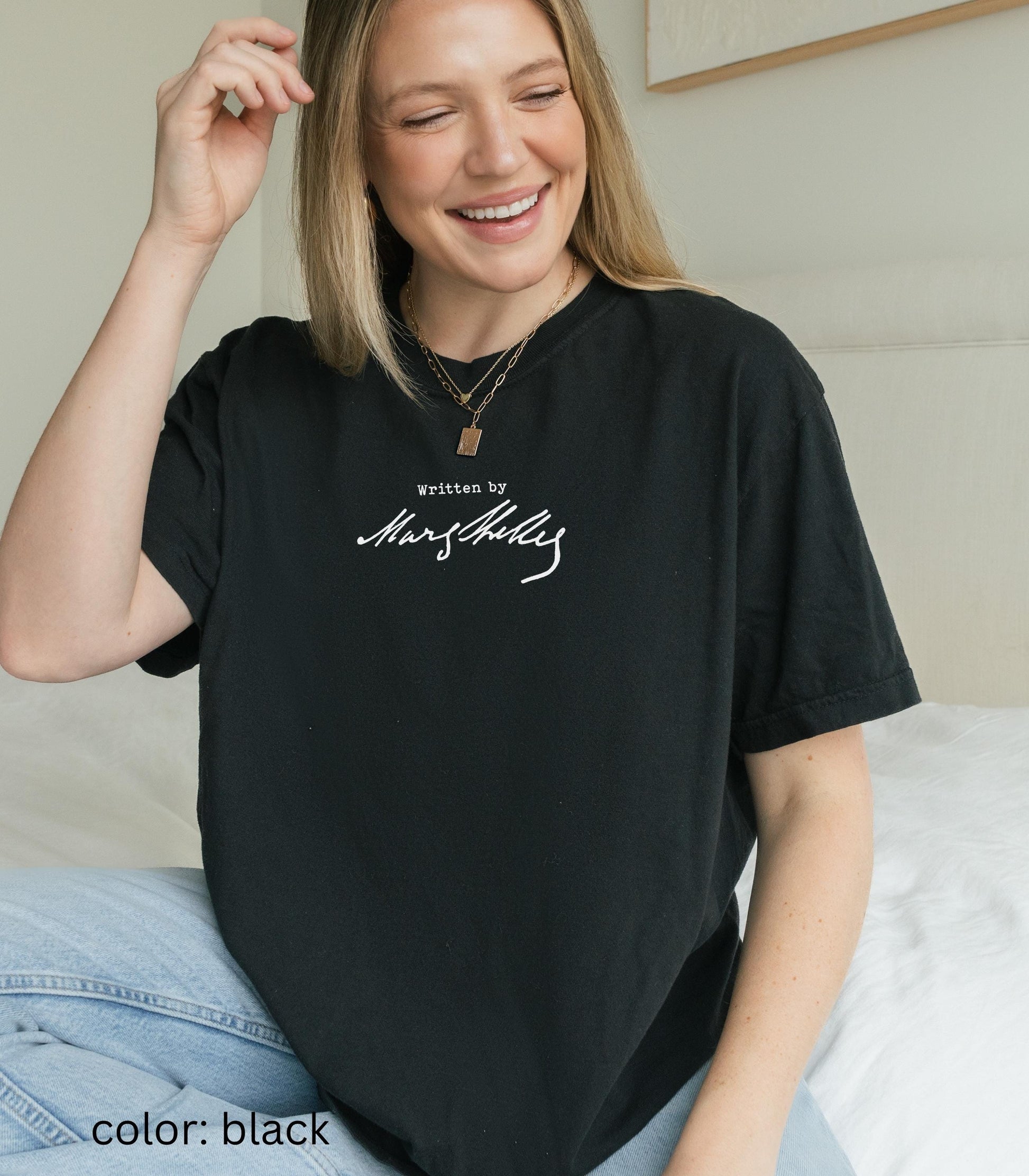 Frankenstein Written By Mary Shelley Comfort Colors Tee * Dark Academia Romance Aesthetic Subtle Bookish Christmas 2025 Movie Lover Gift