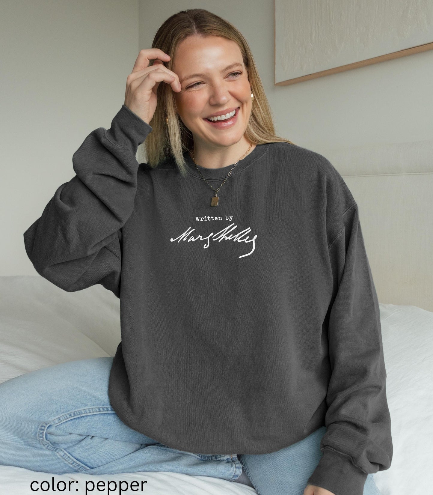 Frankenstein Written By Mary Shelley Comfort Colors Sweatshirt Dark Gothic Romance Horror Movie Lover Subtle Bookish Christmas Gift 2025