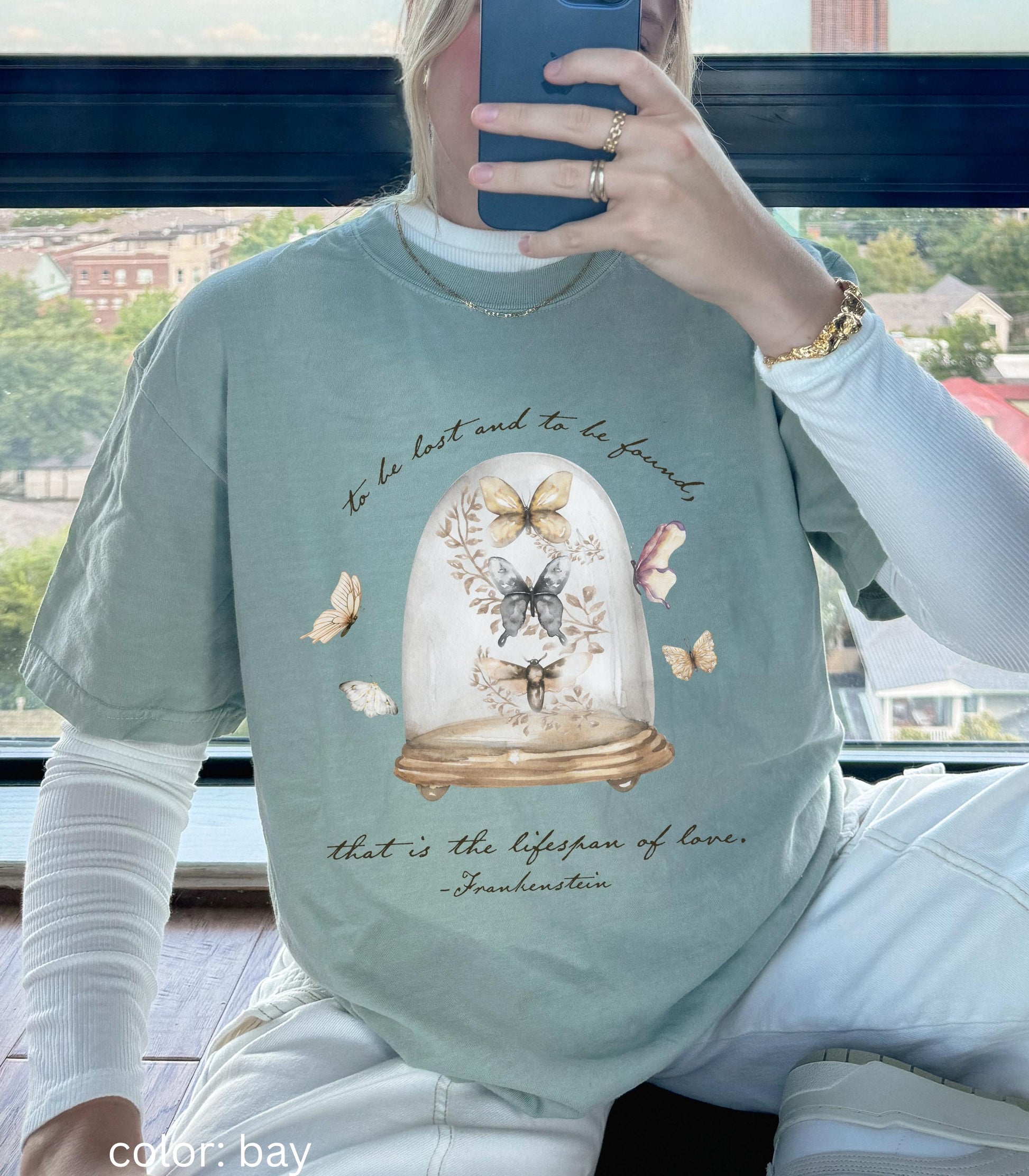 Frankenstein Mary Shelley Goth Bride Comfort Colors Tee Dark Academia Romance Butterfly Love Letter Horror Movie Film Bookish Christmas 2025