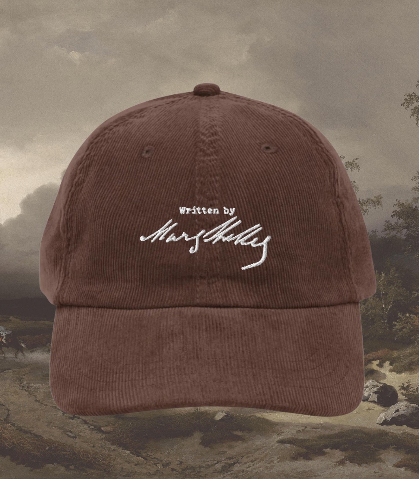 Written by Mary Shelley Frankenstein Dark Romance Corduroy Embroidered Hat Bookish Gothic Literature Horror Movie Lover Christmas 2025 Gift
