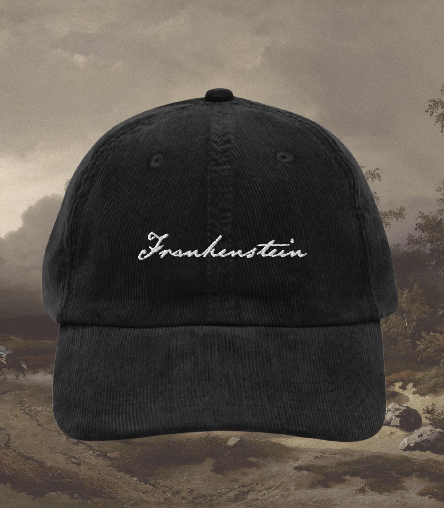 Frankenstein Cult Horror Movie Corduroy Embroidered Hat * Dark Romance Academia Bookish Gothic Merch Christmas 2025 Gift Mary Shelley