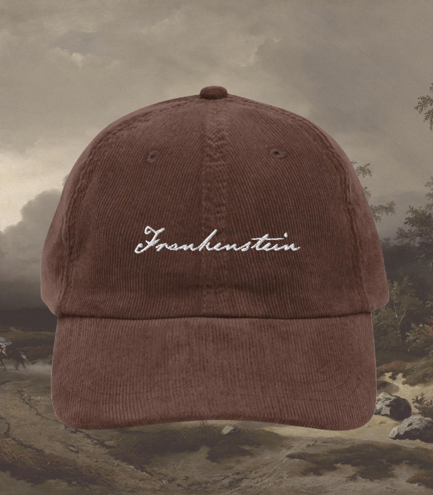 Frankenstein Cult Horror Movie Corduroy Embroidered Hat * Dark Romance Academia Bookish Gothic Merch Christmas 2025 Gift Mary Shelley
