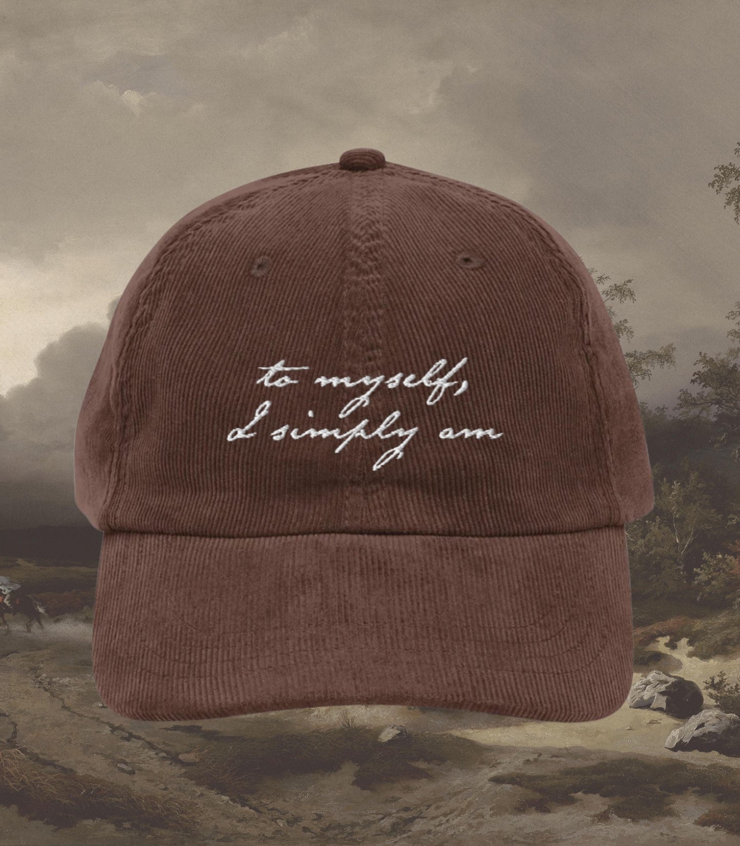 Mary Shelley's Frankenstein Quote Cult Horror Movie Film Corduroy Embroidered Hat * Dark Romance Bookish Gothic Merch Gift 2025 I simply am
