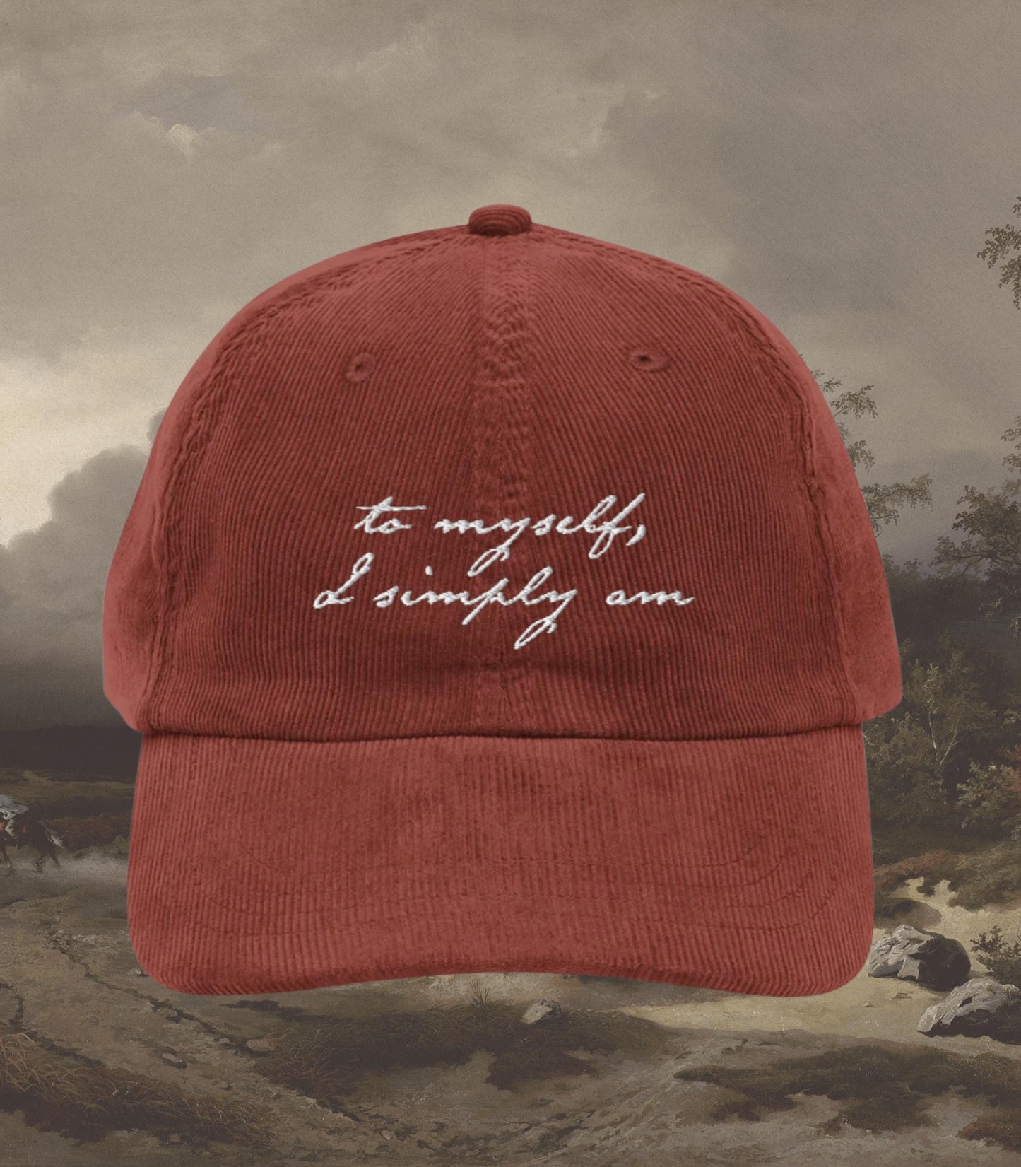 Mary Shelley's Frankenstein Quote Cult Horror Movie Film Corduroy Embroidered Hat * Dark Romance Bookish Gothic Merch Gift 2025 I simply am