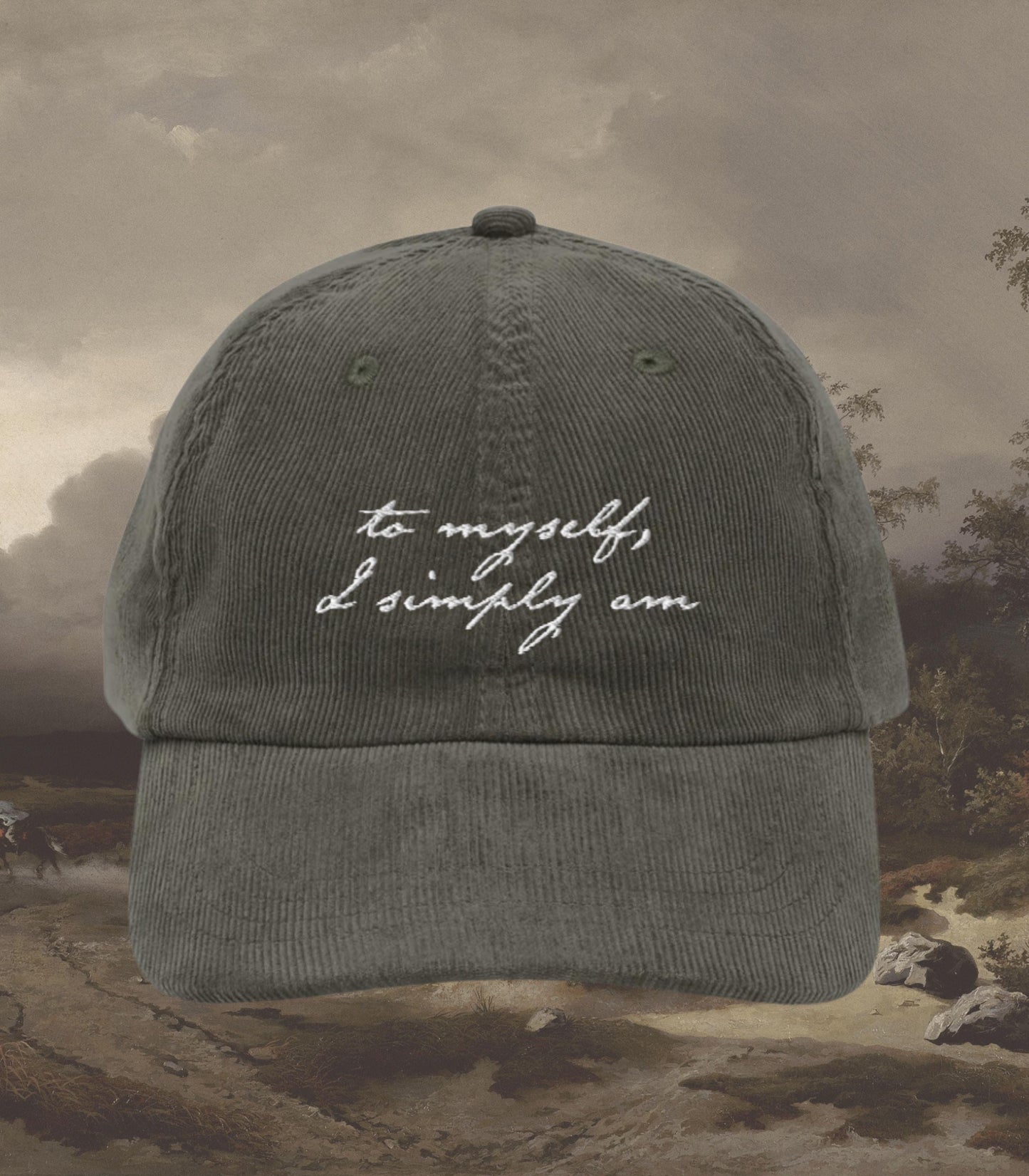 Mary Shelley's Frankenstein Quote Cult Horror Movie Film Corduroy Embroidered Hat * Dark Romance Bookish Gothic Merch Gift 2025 I simply am