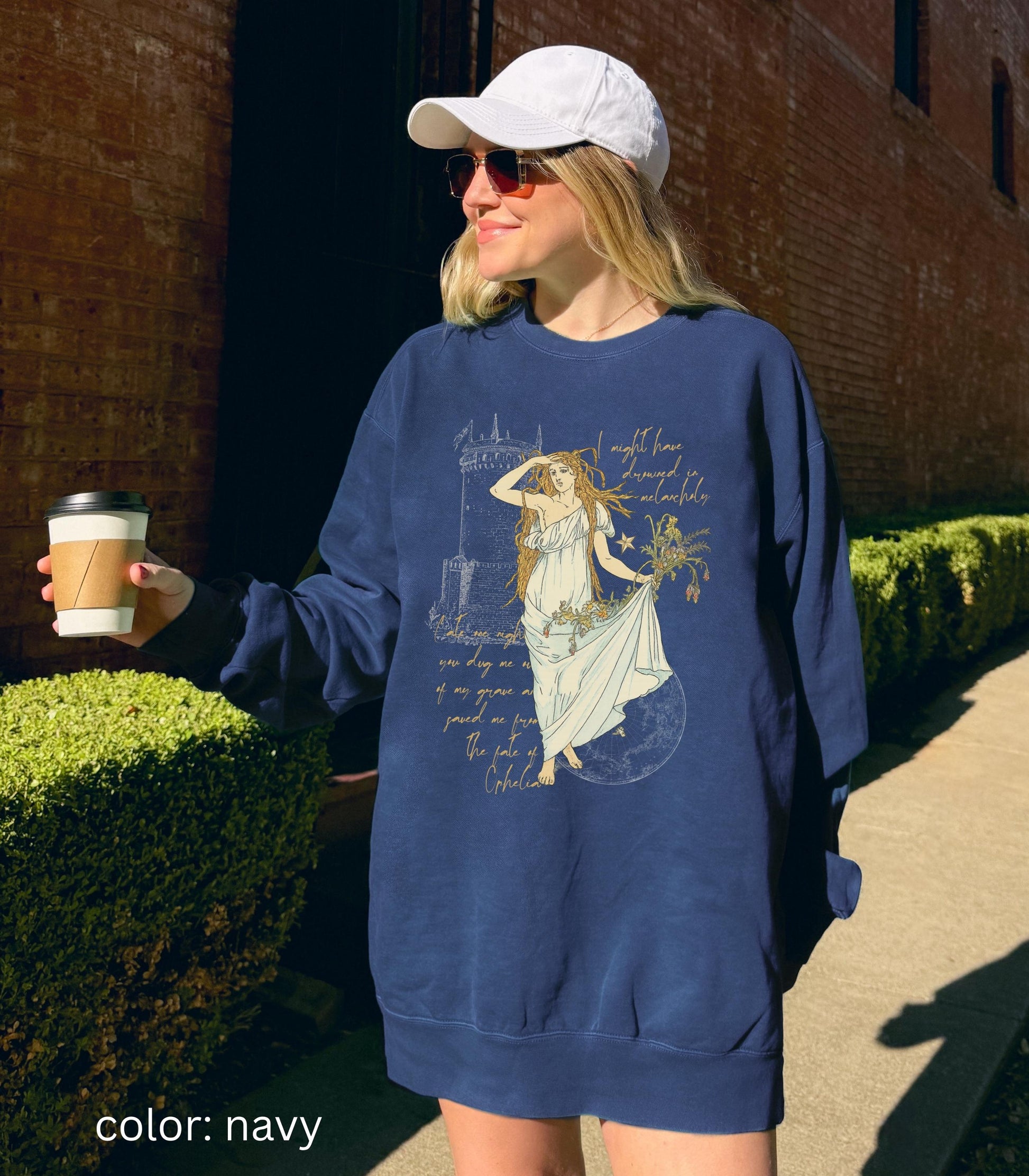 Shakespeare Fate of Ophelia Comfort Colors Sweatshirt Vintage Hamlet Showgirl Era Pearls Music Lyric Concert Album Release Eldest Daughter