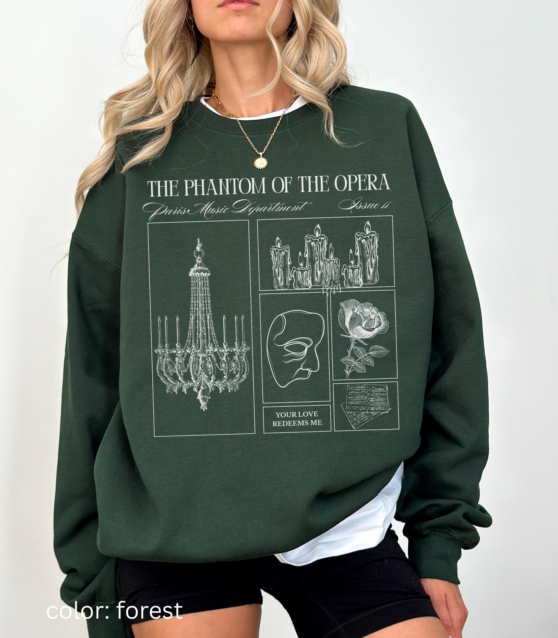 Gaston Leroux Phantom of the Opera Gothic Literature Sweatshirt Spooky Classic Horror Theater Drama Lover Halloween Morally Grey Villain
