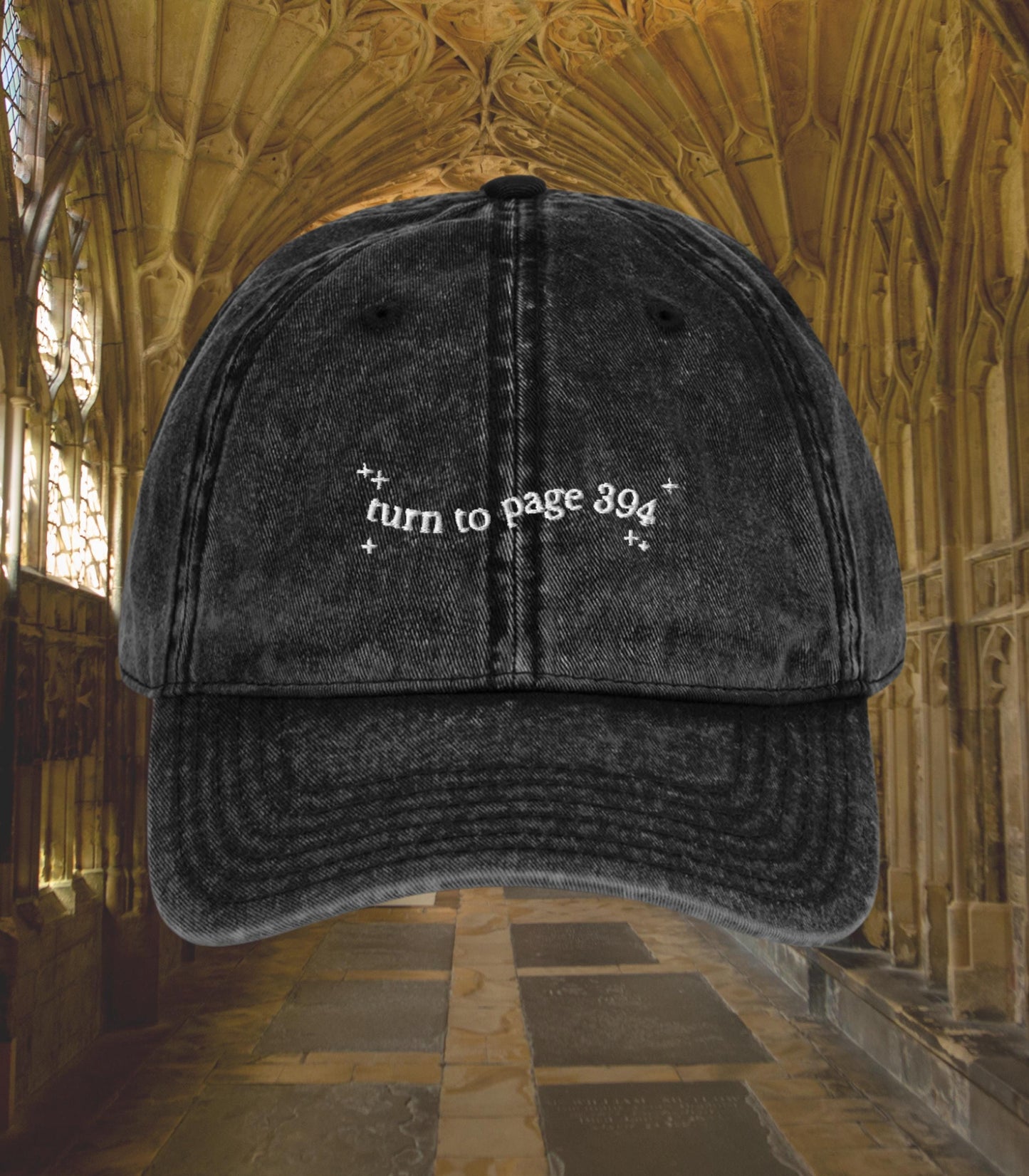 Turn to page 394 embroidered dad hat * Insufferable know it all wizard school mauraders dark academia sirius remus bookish grad gift ideas