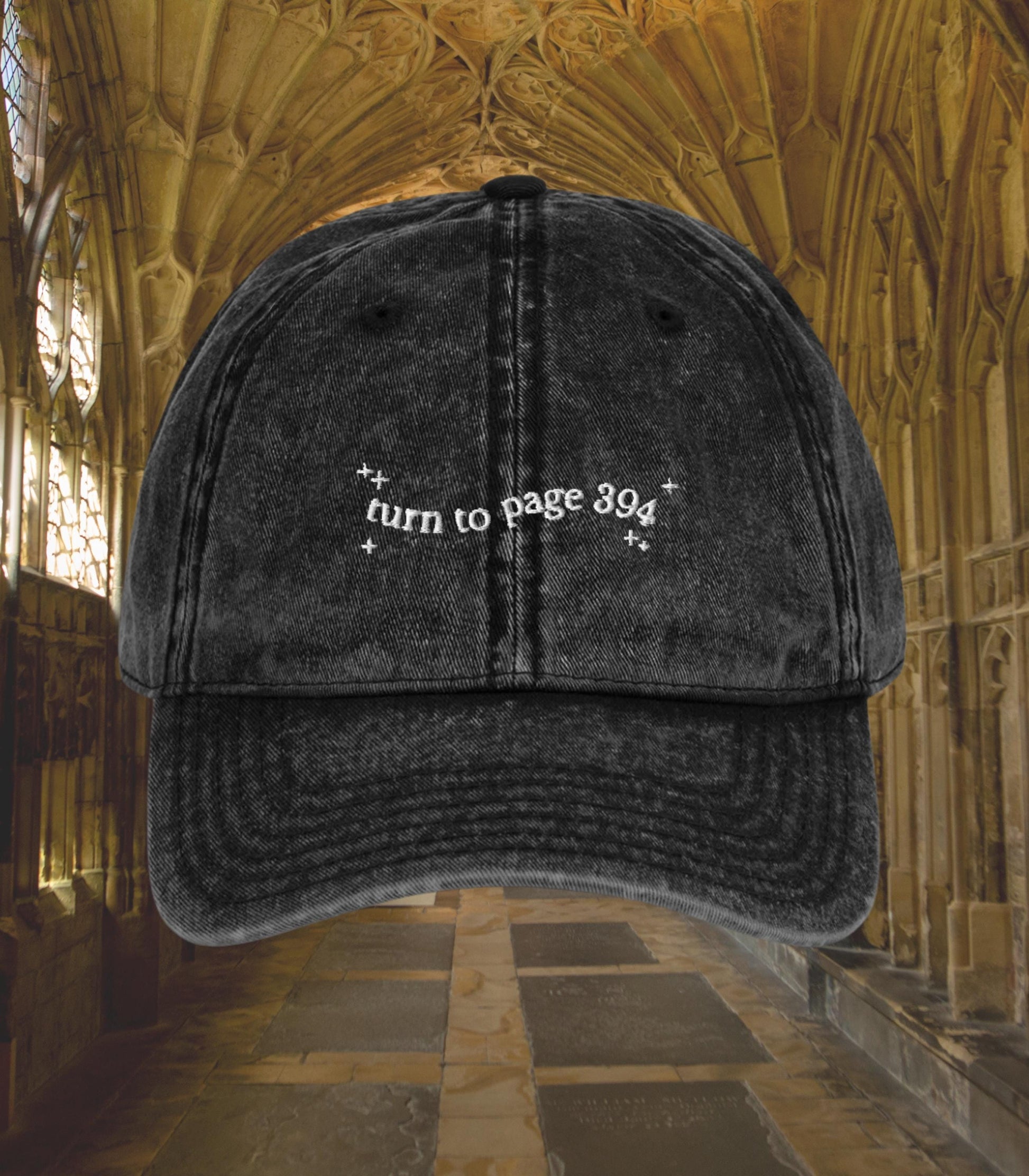 Turn to page 394 embroidered dad hat * Insufferable know it all wizard school mauraders dark academia sirius remus bookish grad gift ideas