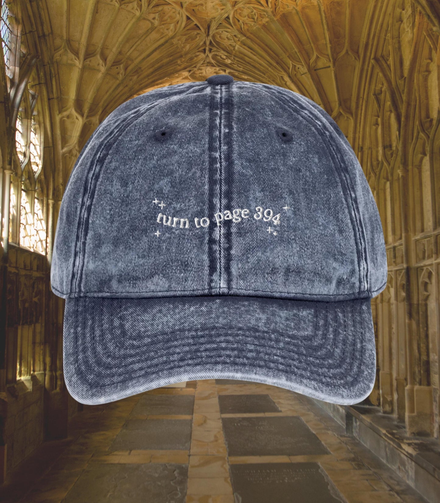 Turn to page 394 embroidered dad hat * Insufferable know it all wizard school mauraders dark academia sirius remus bookish grad gift ideas