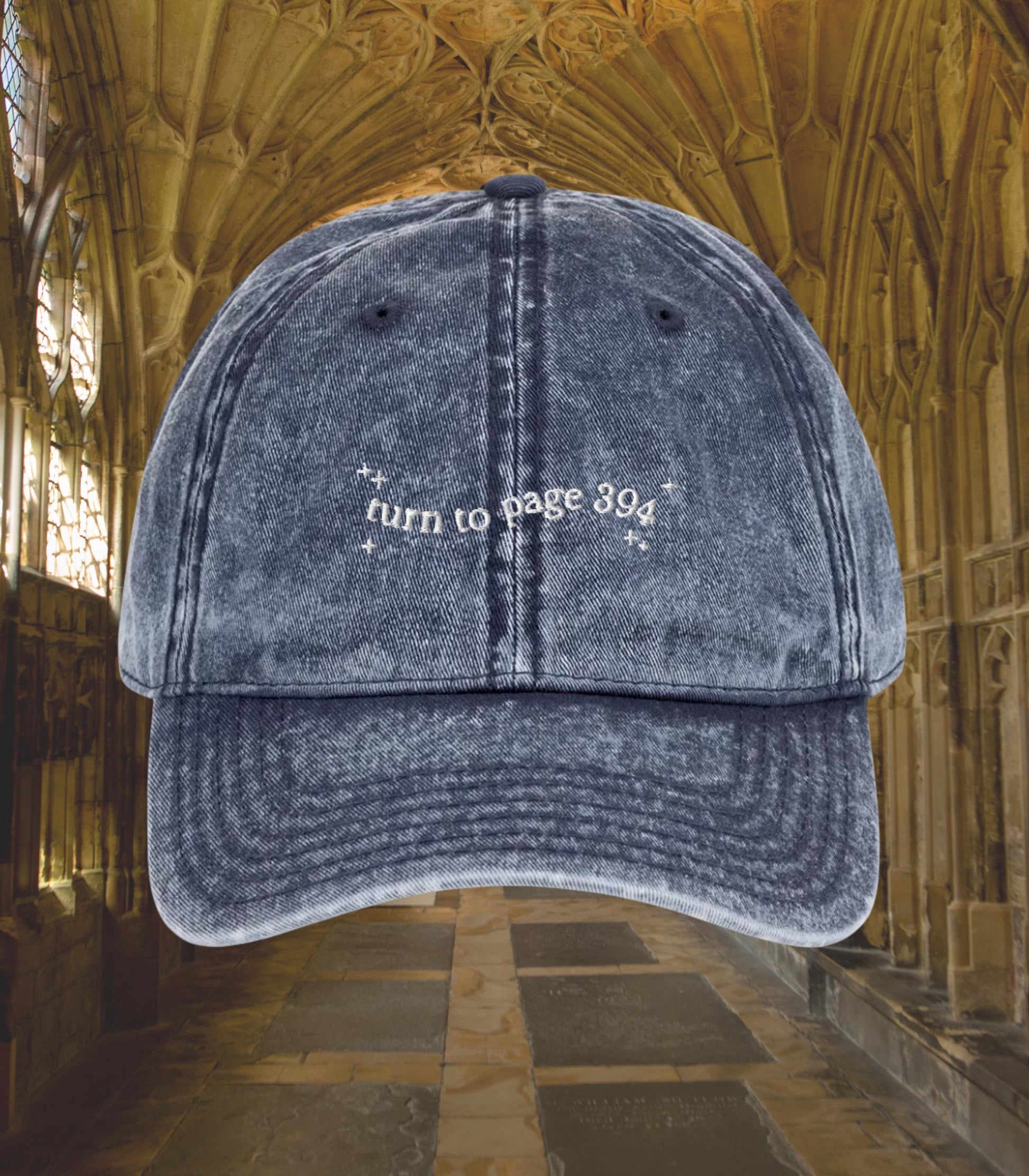 Turn to page 394 embroidered dad hat * Insufferable know it all wizard school mauraders dark academia sirius remus bookish grad gift ideas