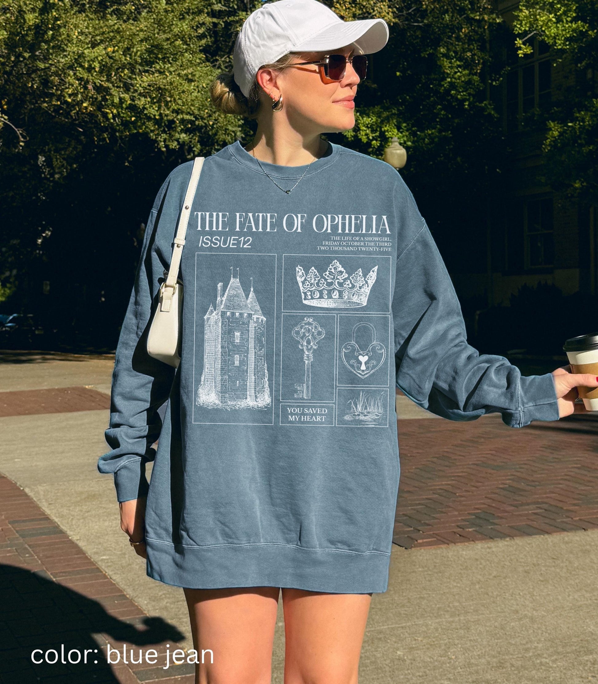 Shakespeare Fate of Ophelia Hamlet In My Showgirl Era Pearls Music Lyric Concert Album Release Sweatshirt Eldest Daughter Secret Santa Gift