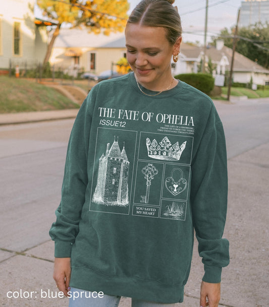 Shakespeare Fate of Ophelia Hamlet In My Showgirl Era Pearls Music Lyric Concert Album Release Sweatshirt Eldest Daughter Secret Santa Gift