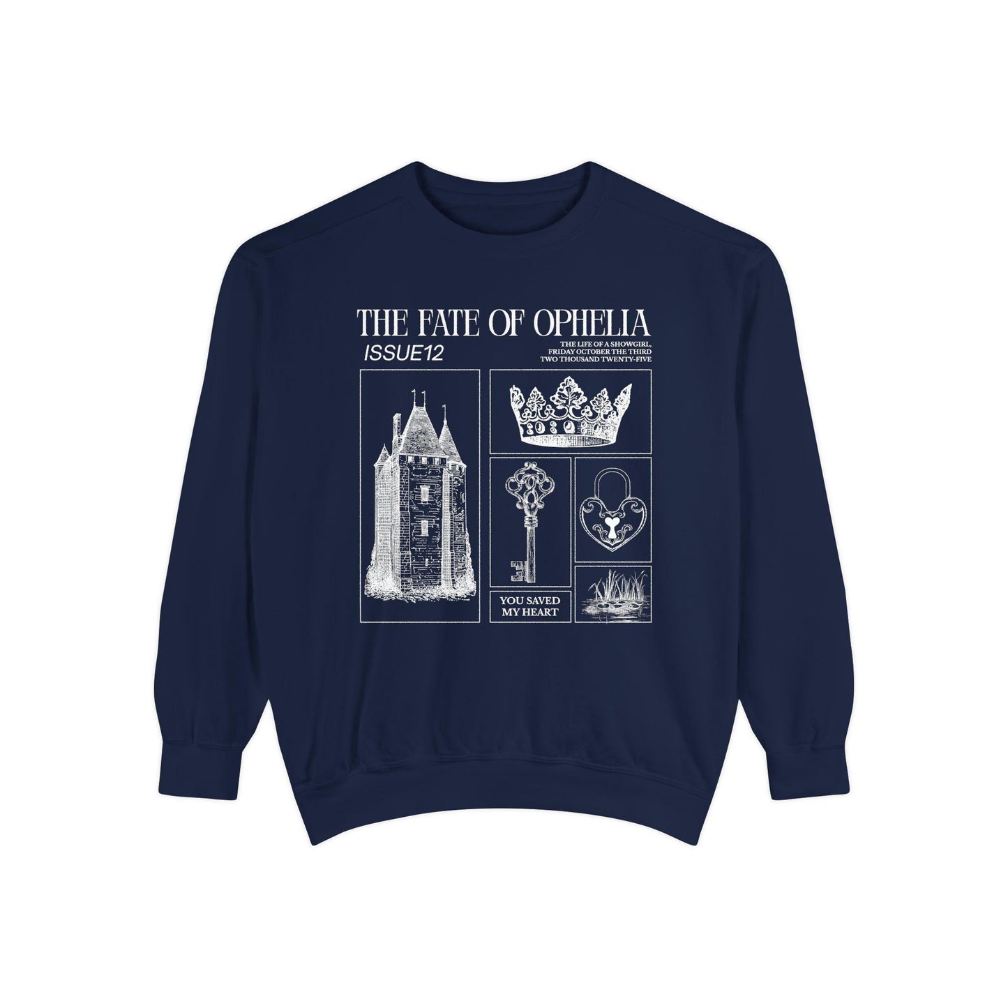 Shakespeare Fate of Ophelia Hamlet In My Showgirl Era Pearls Music Lyric Concert Album Release Sweatshirt Eldest Daughter Secret Santa Gift