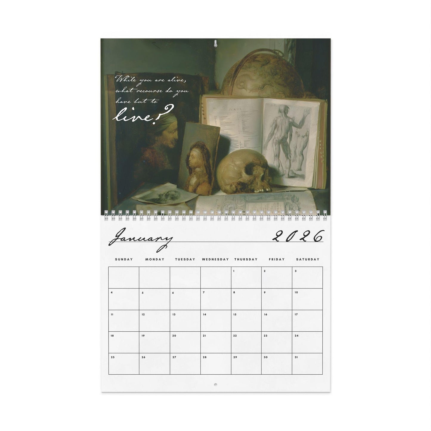 Frankenstein Mary Shelley Dark Academia 2026 Wall Calendar Home Office Decor Book Lover Gift Goth Bride Horror Movie Bookish Christmas 2025