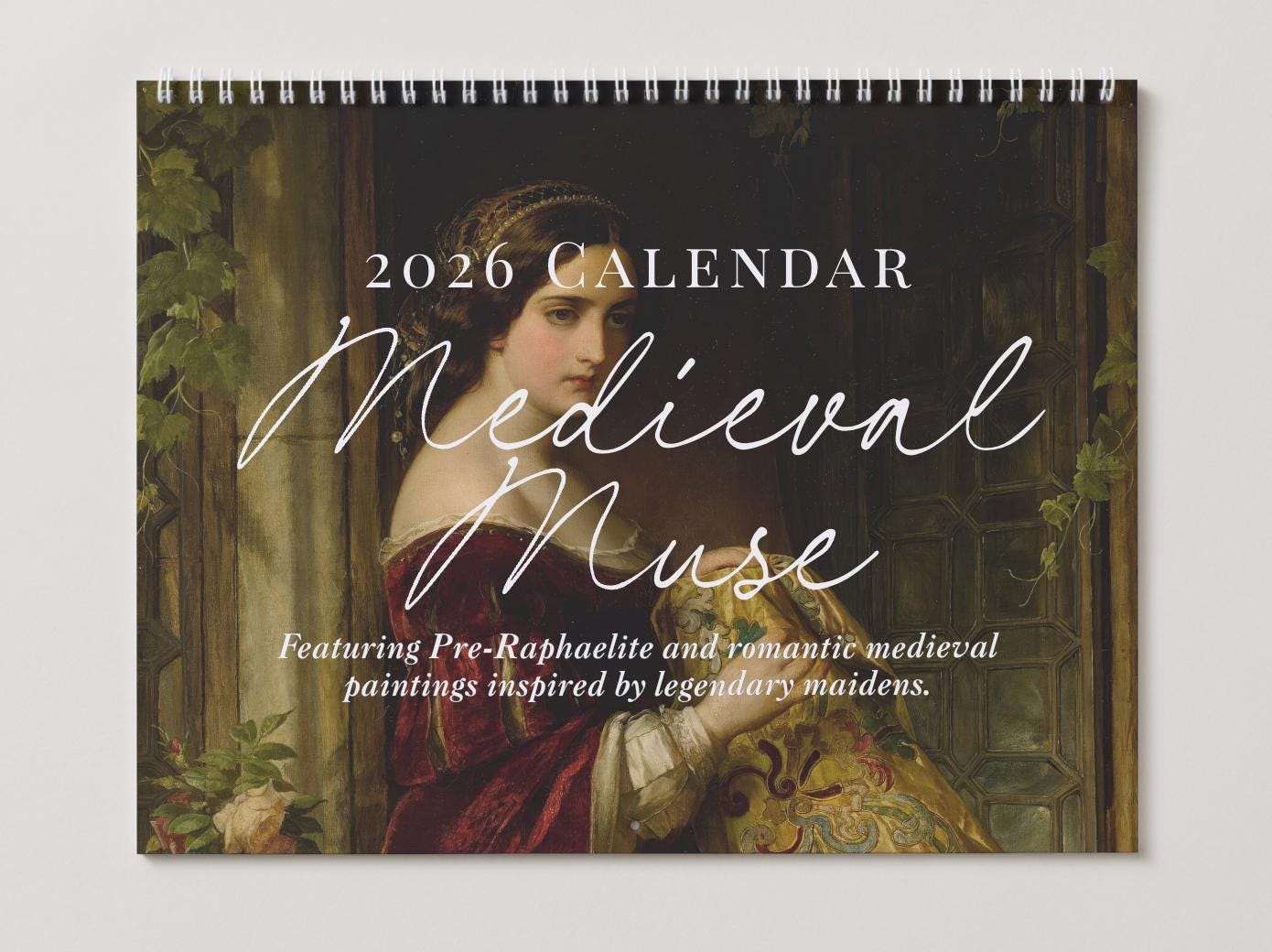 Medieval Muse Wall Calendar 2026 Pre-Raphaelite Medievalcore Art Knights Maidens Arthurian Romance Ophelia Godiva Shalott Waterhouse Dicksee