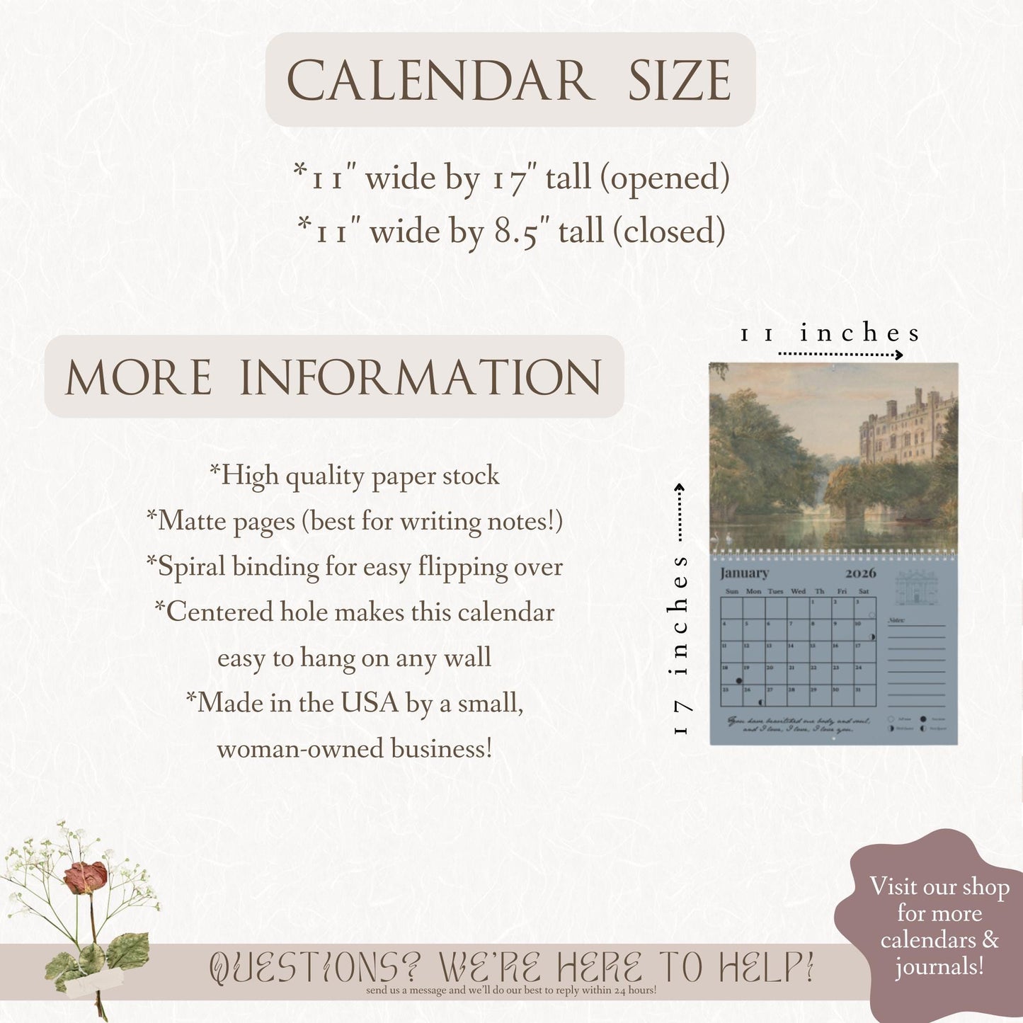 Frankenstein Mary Shelley Dark Academia 2026 Wall Calendar Home Office Decor Book Lover Gift Goth Bride Horror Movie Bookish Christmas 2025