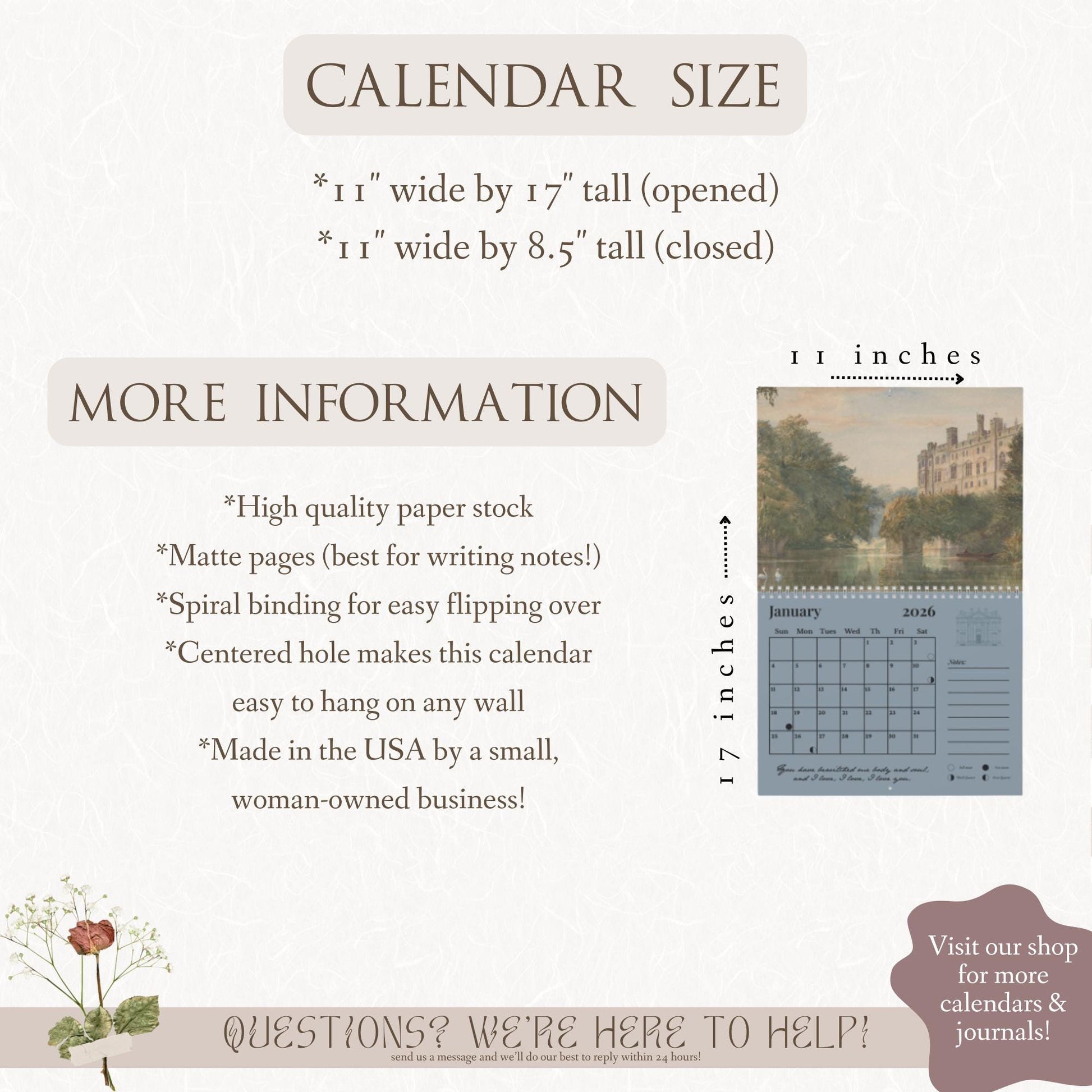 Frankenstein Mary Shelley Dark Academia 2026 Wall Calendar Home Office Decor Book Lover Gift Goth Bride Horror Movie Bookish Christmas 2025