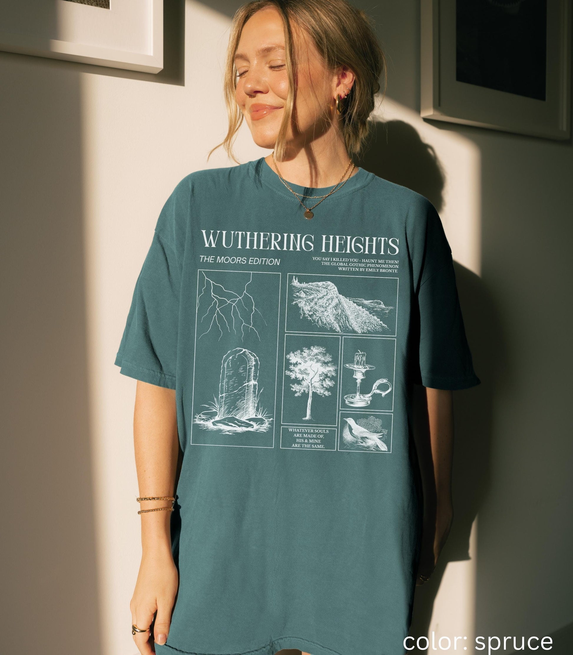 Wuthering Heights Emily Bronte Comfort Colors Tee Retro Classic Gothic Dark Romance Movie Gift Bookish Academia Classic Literature Valentine