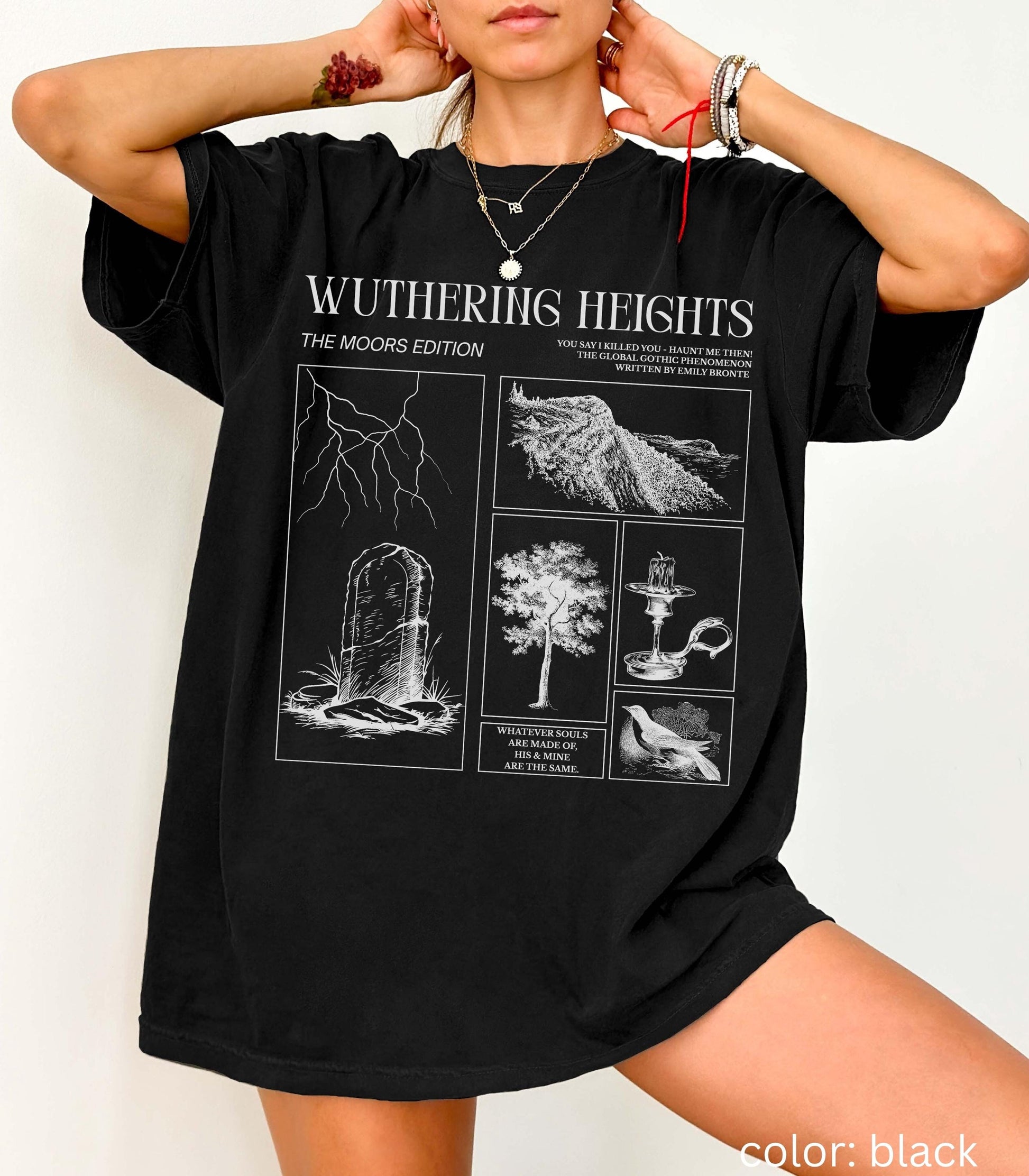 Wuthering Heights Emily Bronte Comfort Colors Tee Retro Classic Gothic Dark Romance Movie Gift Bookish Academia Classic Literature Valentine