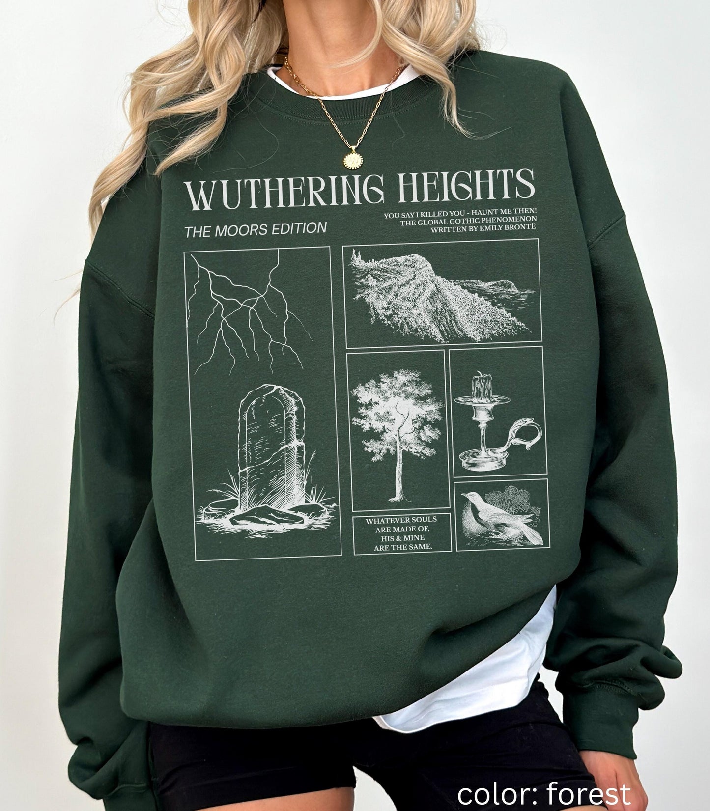 Wuthering Heights Emily Bronte Dark Gothic Romance Sweatshirt Valentine Gift Bookish Classic Literature Academia Cathy Heathcliff Movie 2026