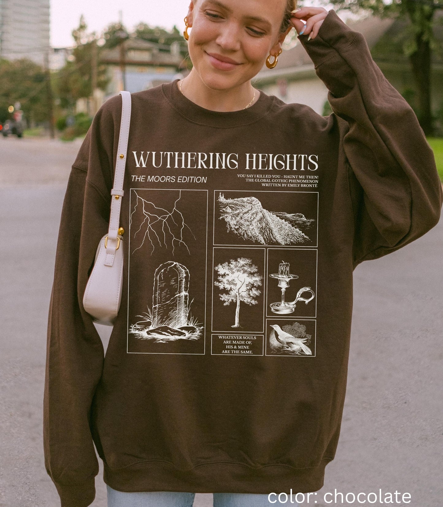 Wuthering Heights Emily Bronte Dark Gothic Romance Sweatshirt Valentine Gift Bookish Classic Literature Academia Cathy Heathcliff Movie 2026