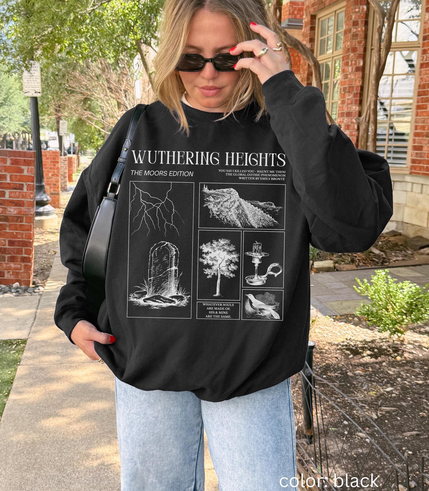 Wuthering Heights Emily Bronte Dark Gothic Romance Sweatshirt Valentine Gift Bookish Classic Literature Academia Cathy Heathcliff Movie 2026
