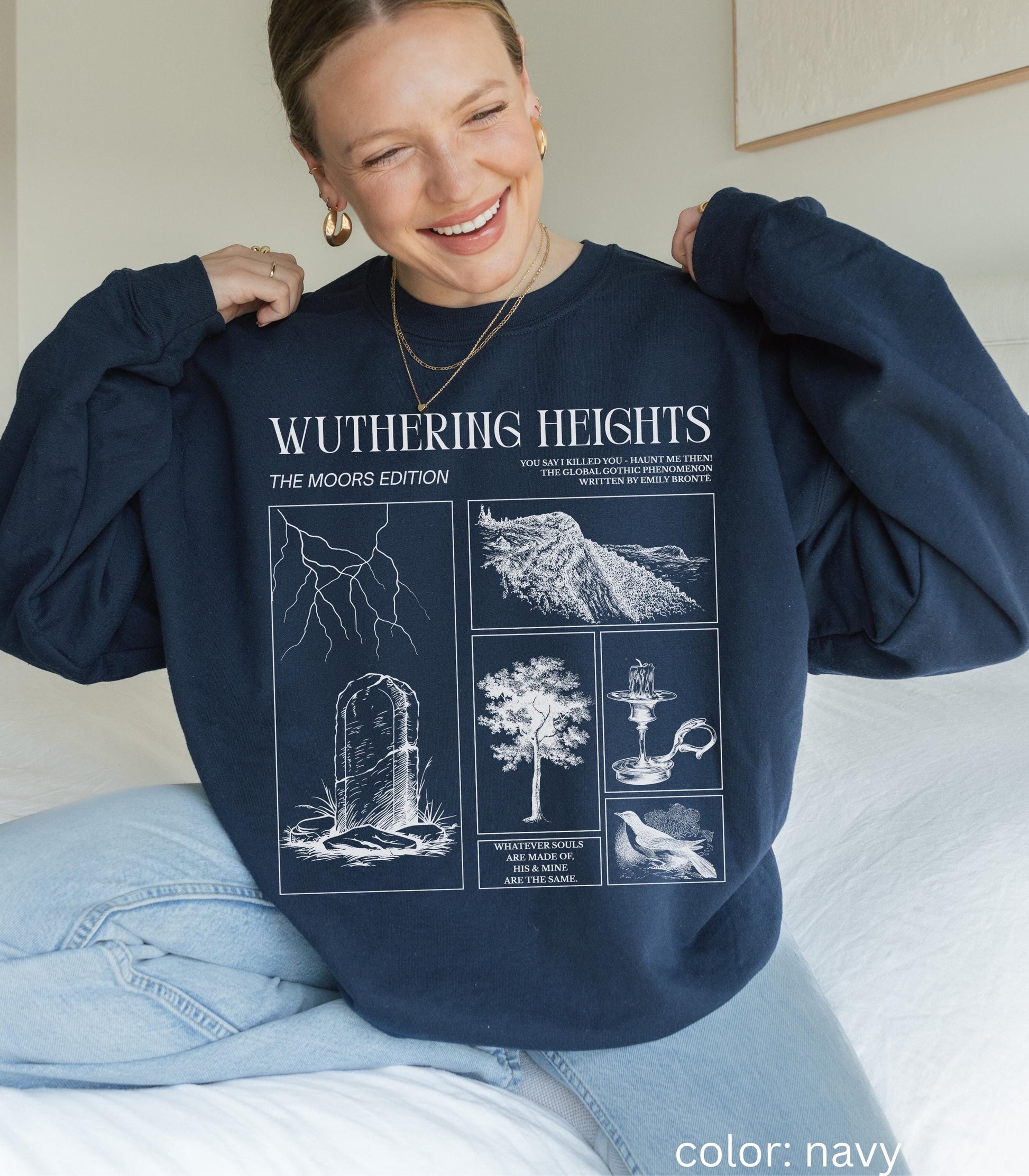 Wuthering Heights Emily Bronte Dark Gothic Romance Sweatshirt Valentine Gift Bookish Classic Literature Academia Cathy Heathcliff Movie 2026