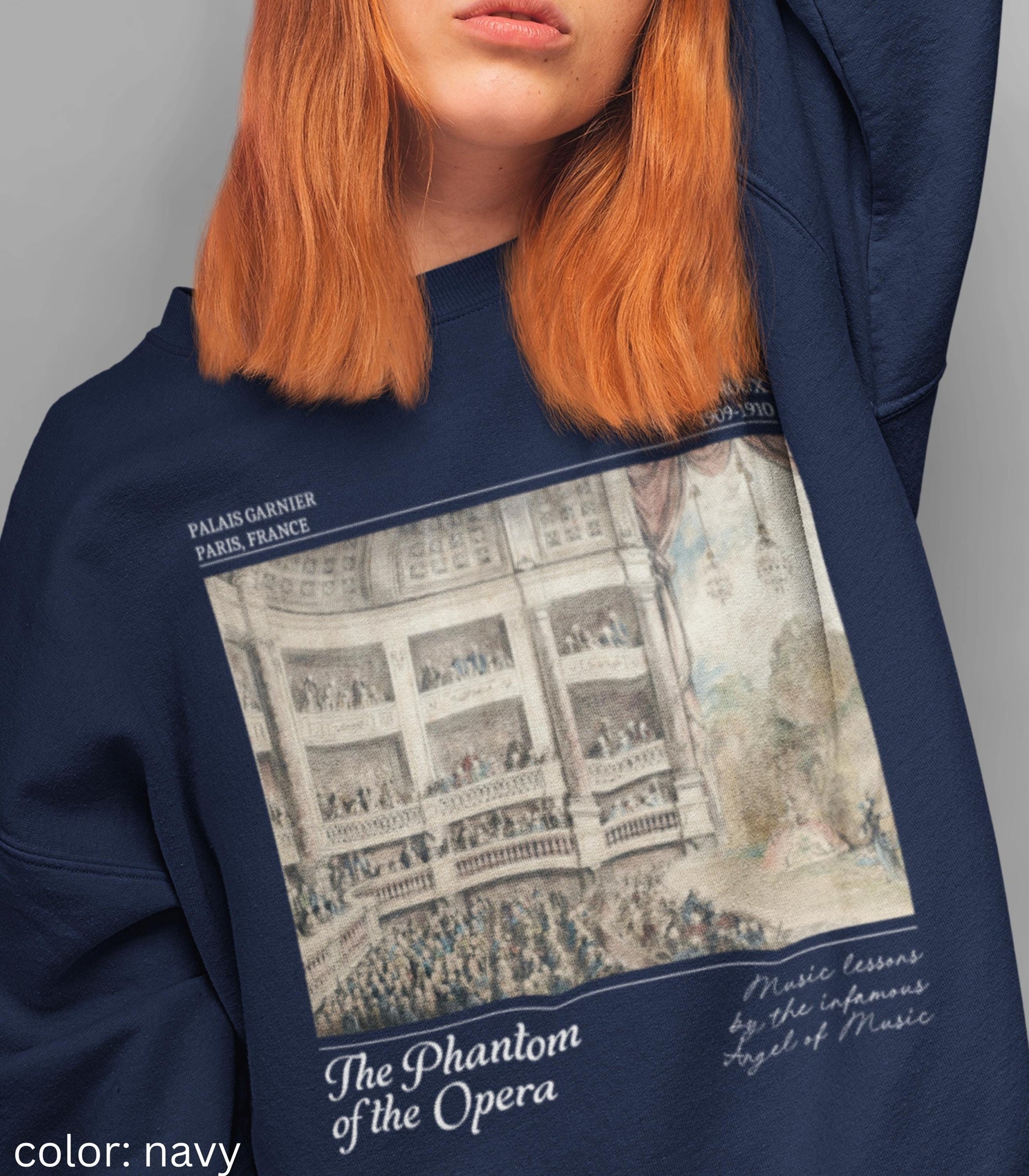 Phantom of the Opera Sweatshirt * Dark Gothic Romance Classic Literature Horror Fan Theater Drama Lover Morally Grey Villain Gaston Leroux