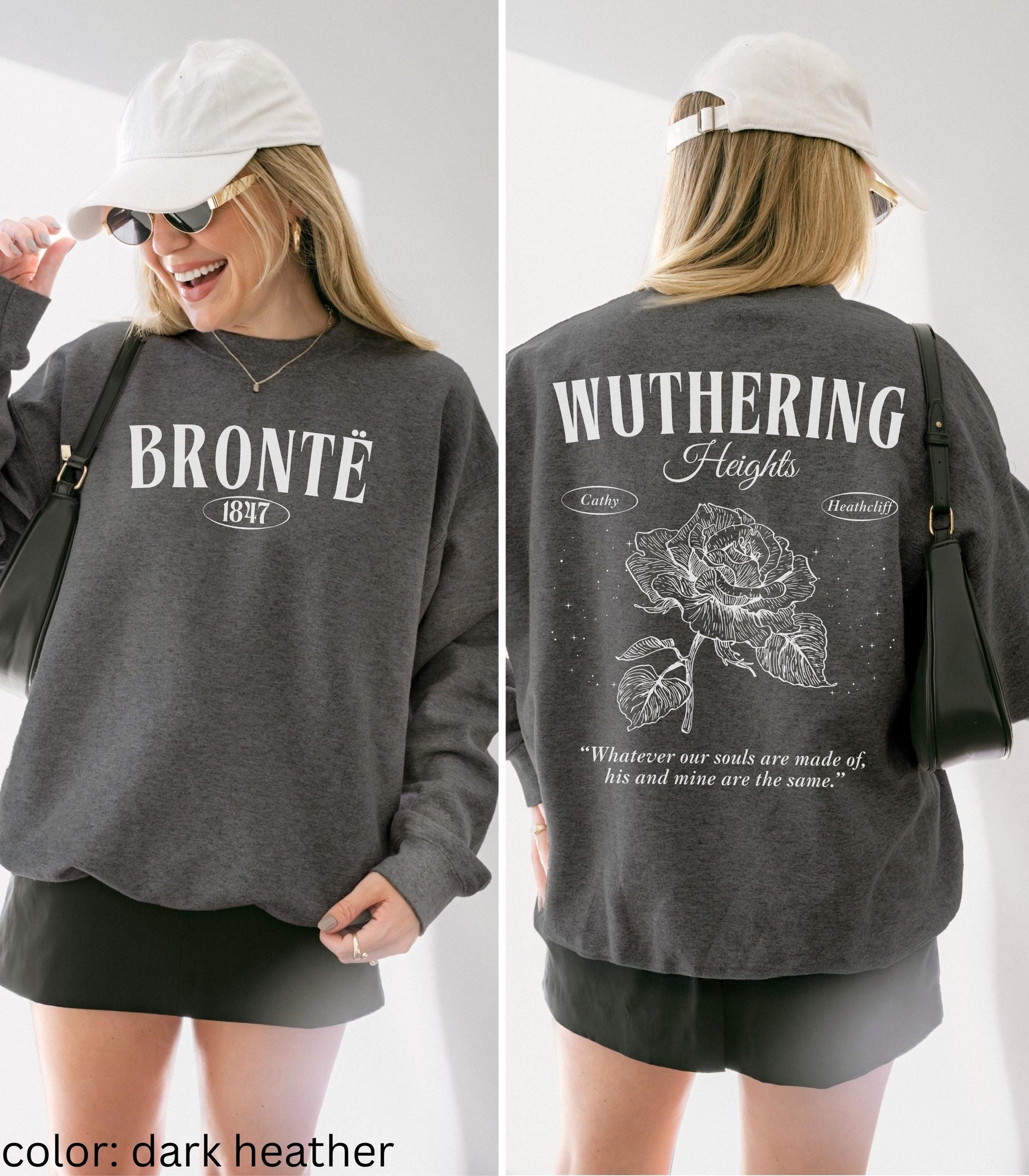 Wuthering Heights Emily Bronte Sweatshirt Retro Classic Gothic Dark Romance Movie Gift Bookish Academia Classic Literature Valentine Gift