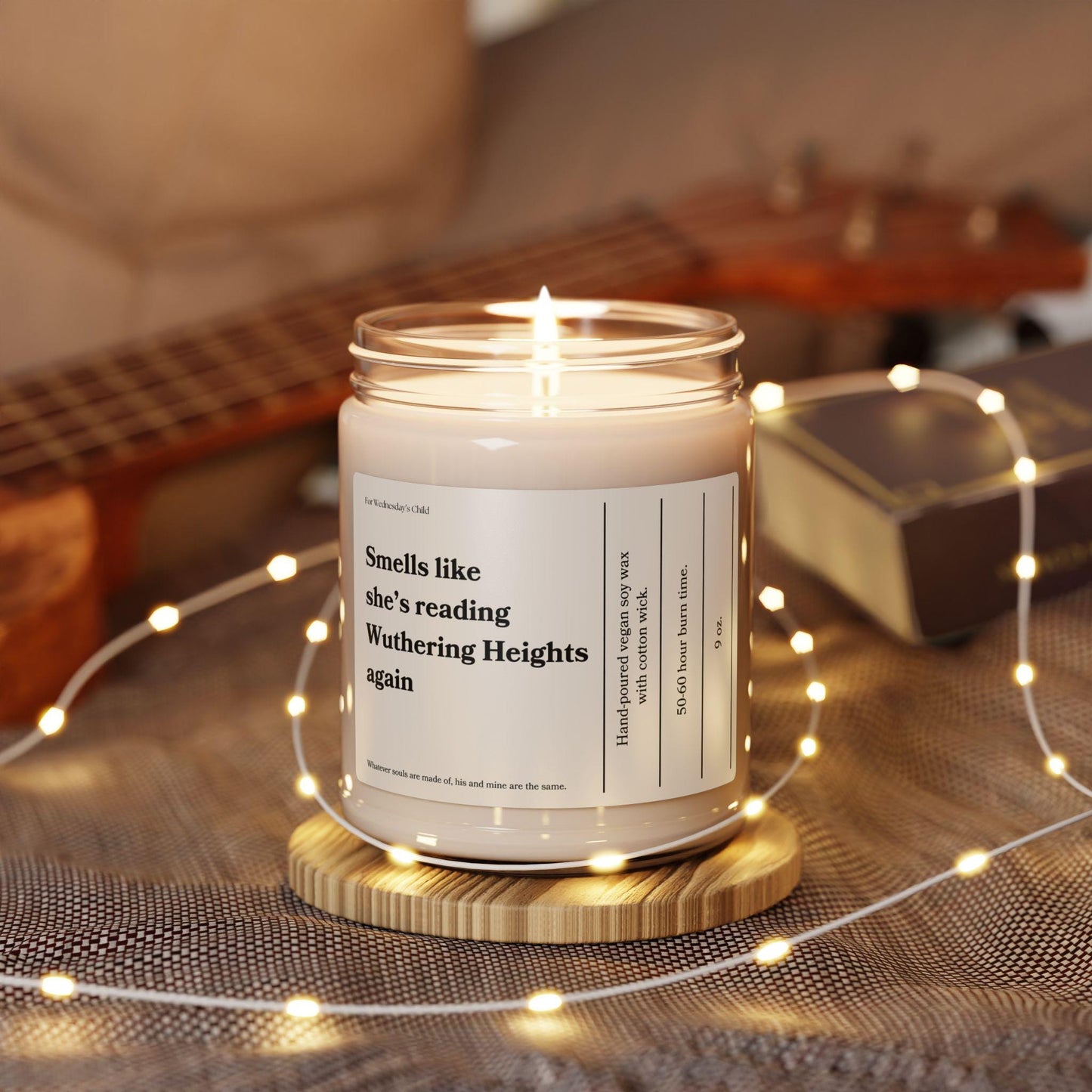 Smells like she's reading Wuthering Heights again vegan soy candle Emily Bronte Classic Gothic Dark Romance Subtle Bookish Valentine 2026